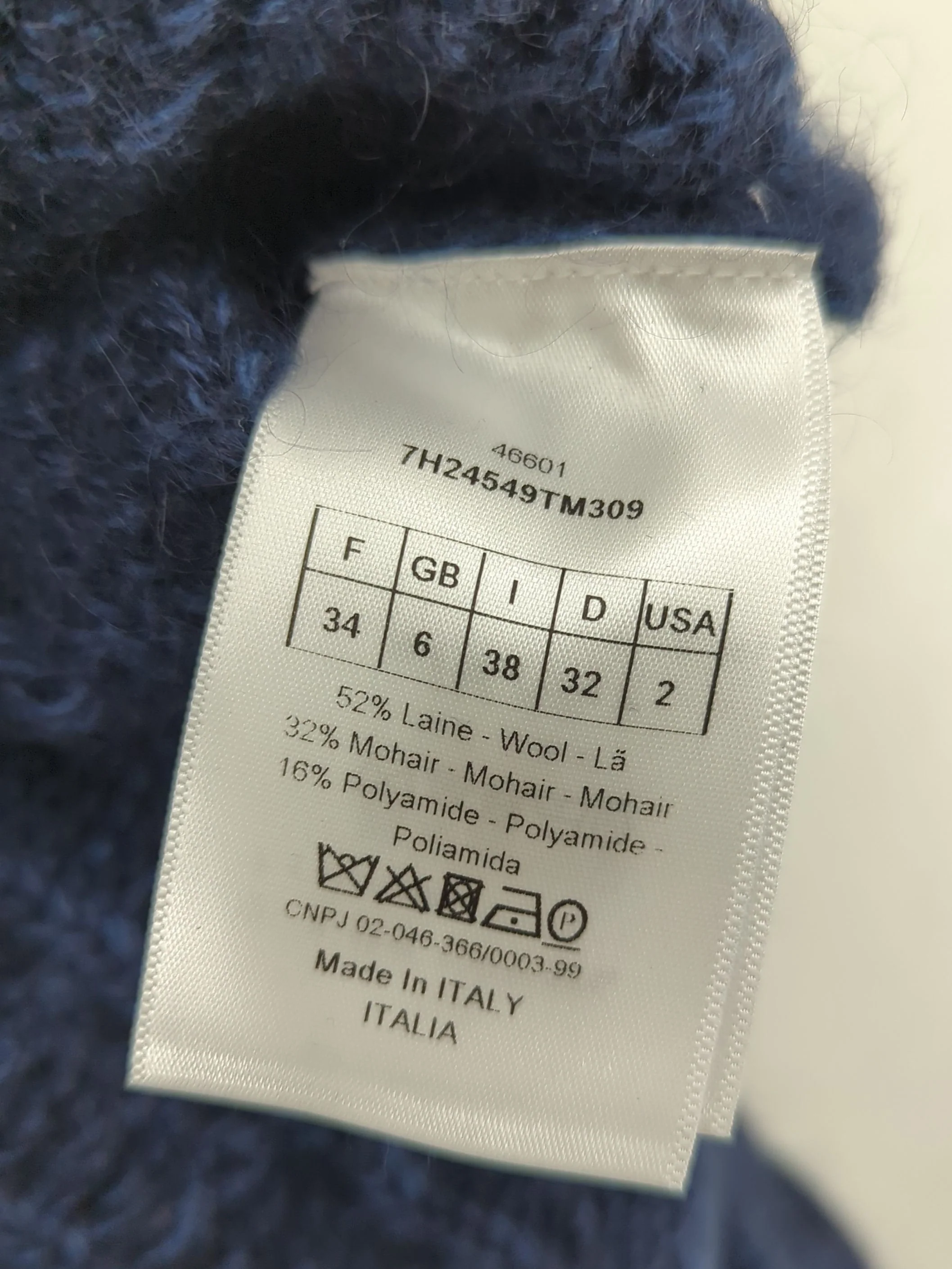 Christian Dior Women's Jumper UK 6 Blue Wool with Mohair, Polyamide Pullover - Image 7