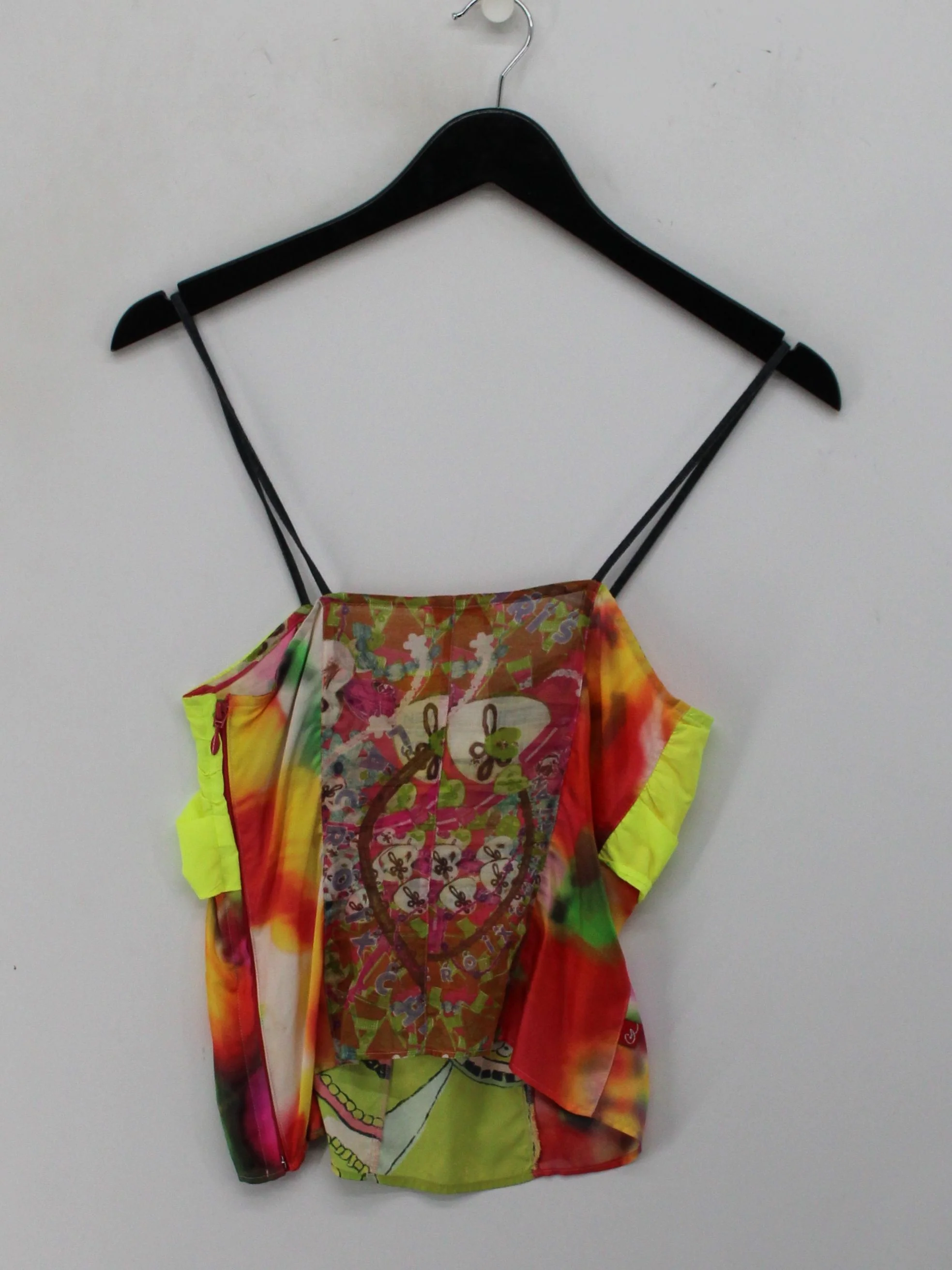 Christian Lacroix Women's Top UK 10 Multi Polyester with Silk, Cotton Cropped - Image 2
