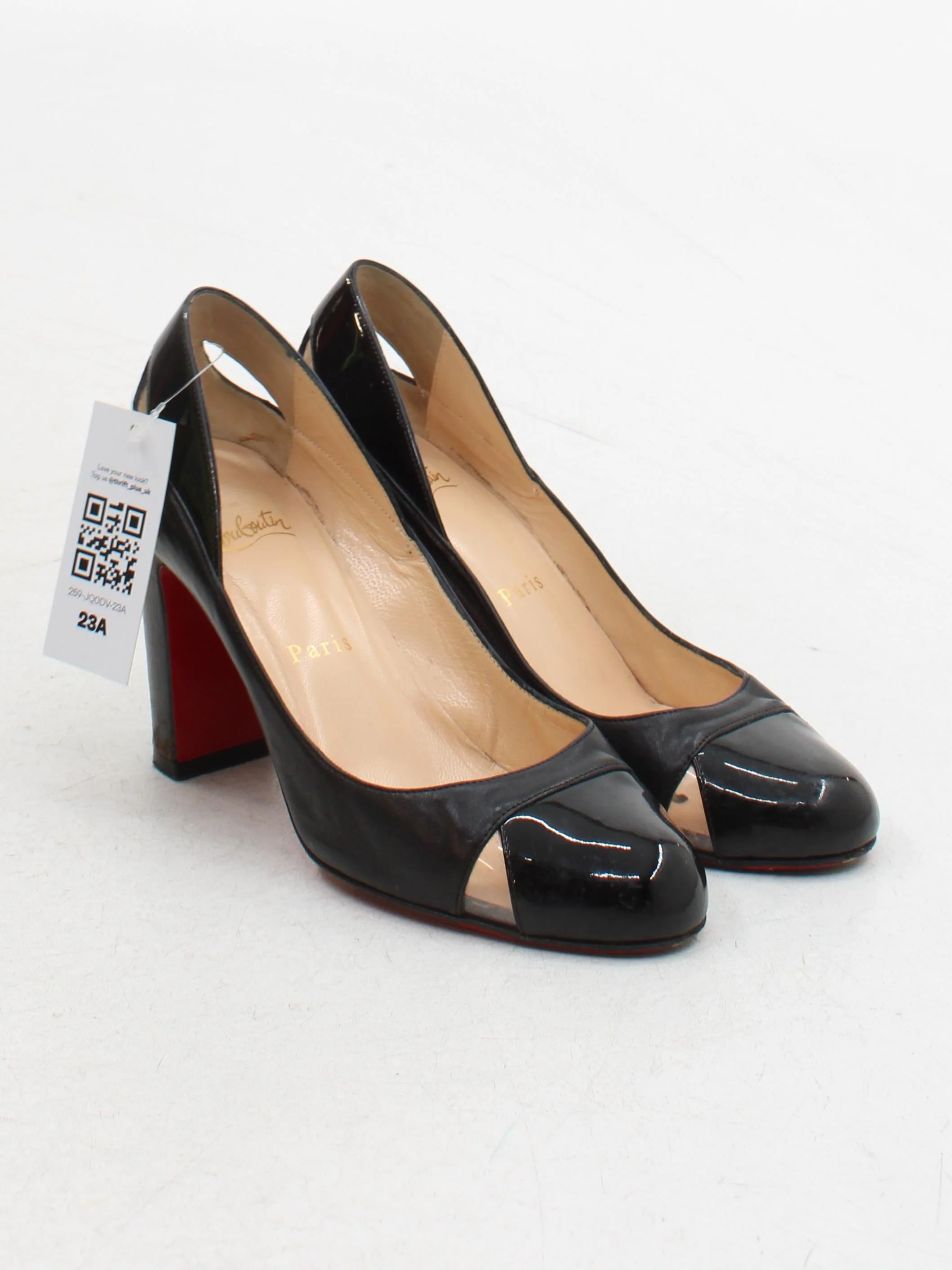 Christian Louboutin Women's Heels UK 3 Black 100% Leather Court - Image 4