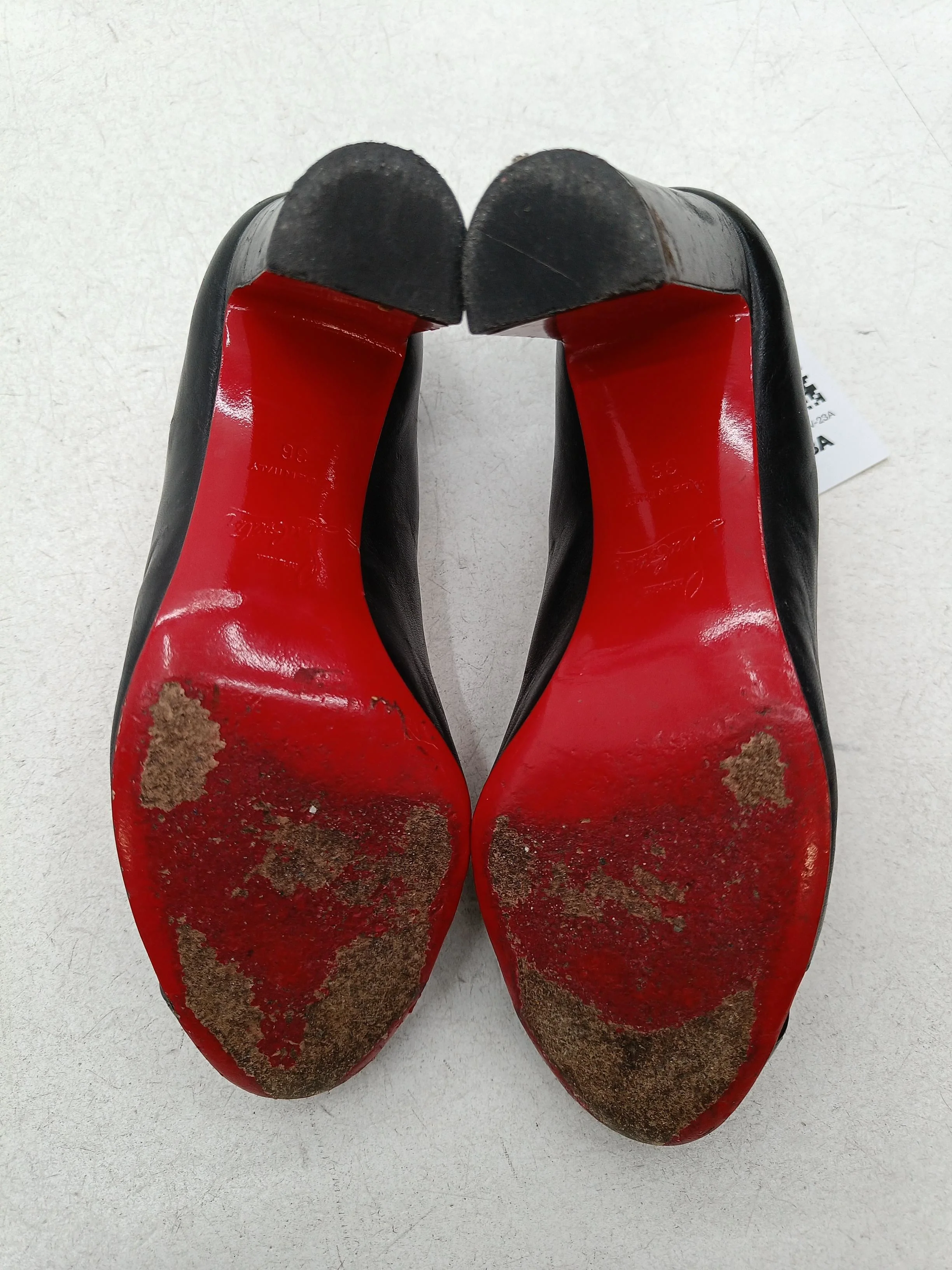 Christian Louboutin Women's Heels UK 3 Black 100% Leather Court - Image 7