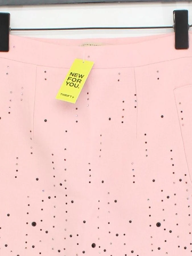Christopher Kane Women's Mini Skirt UK 8 Pink Wool with Acetate, Silk Short Mini - Image 3