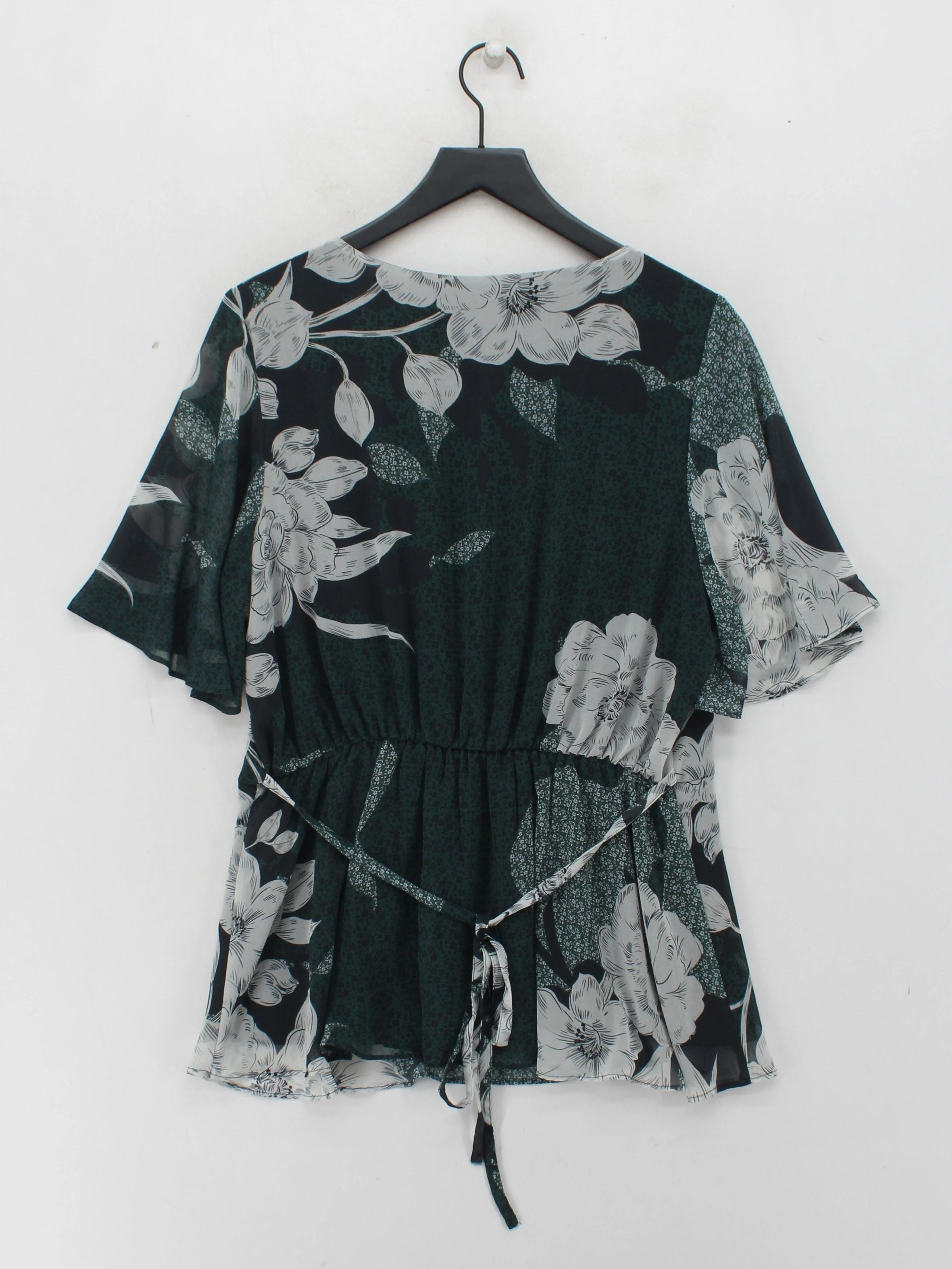 City Chic Women's Blouse S Multi Floral 100% Polyester Short Sleeve V-Neck Basic - Image 2