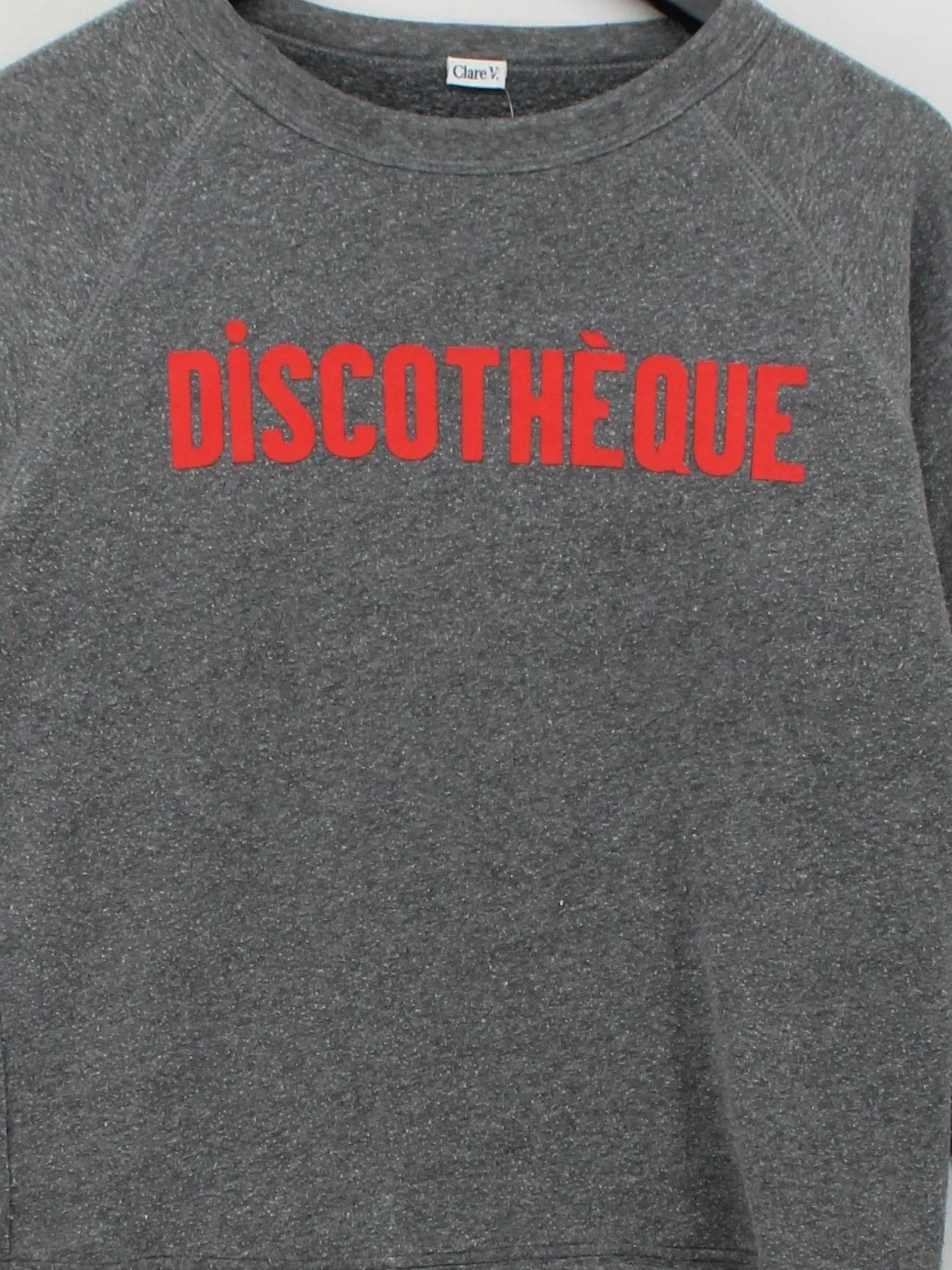 Clare V. Women's Hoodie M Grey Graphic Polyester with Cotton, Rayon Pullover - Image 3