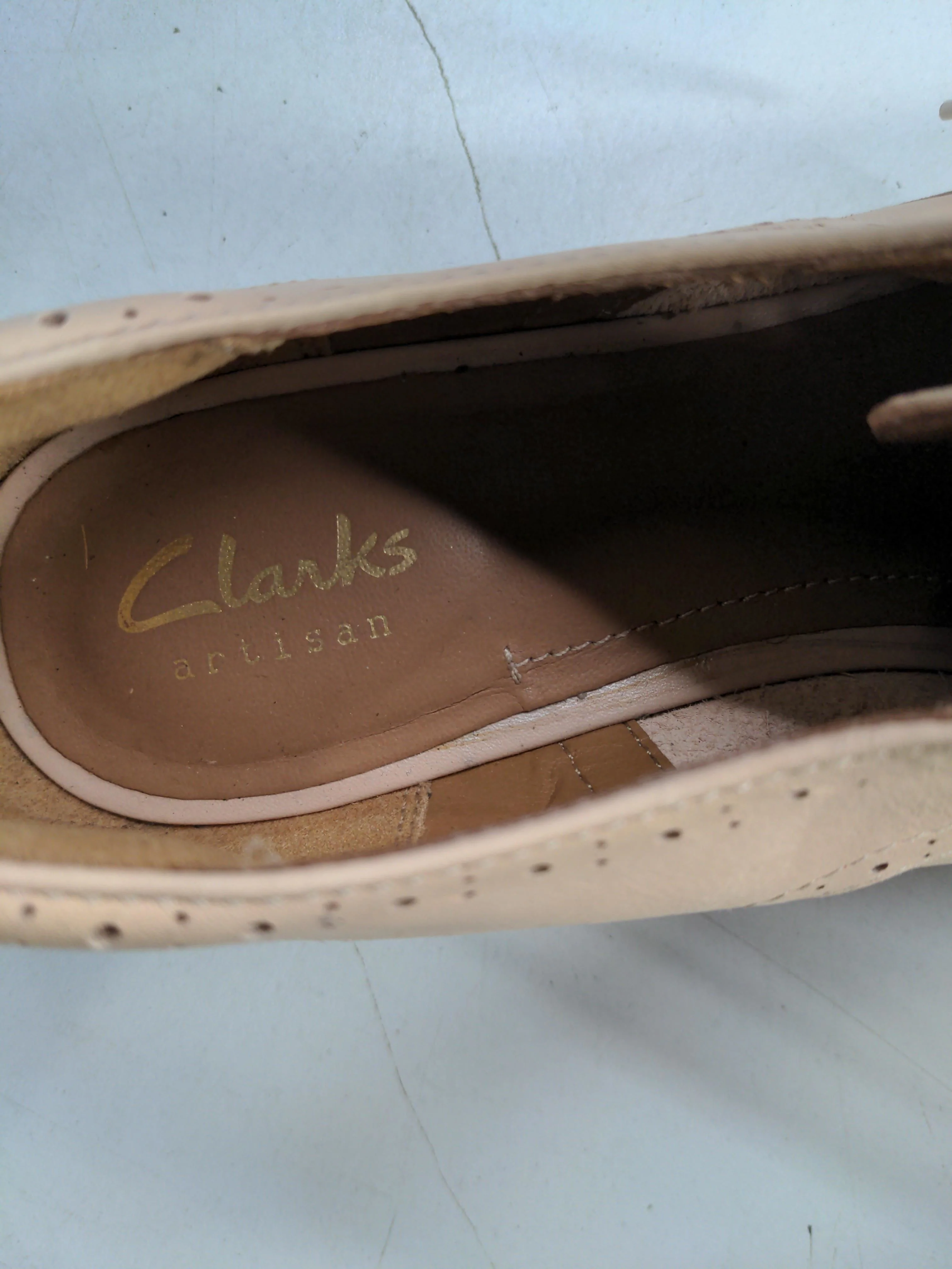 Clarks Men's Formal Shoes UK 4.5 Tan 100% Leather Brogue - Image 9