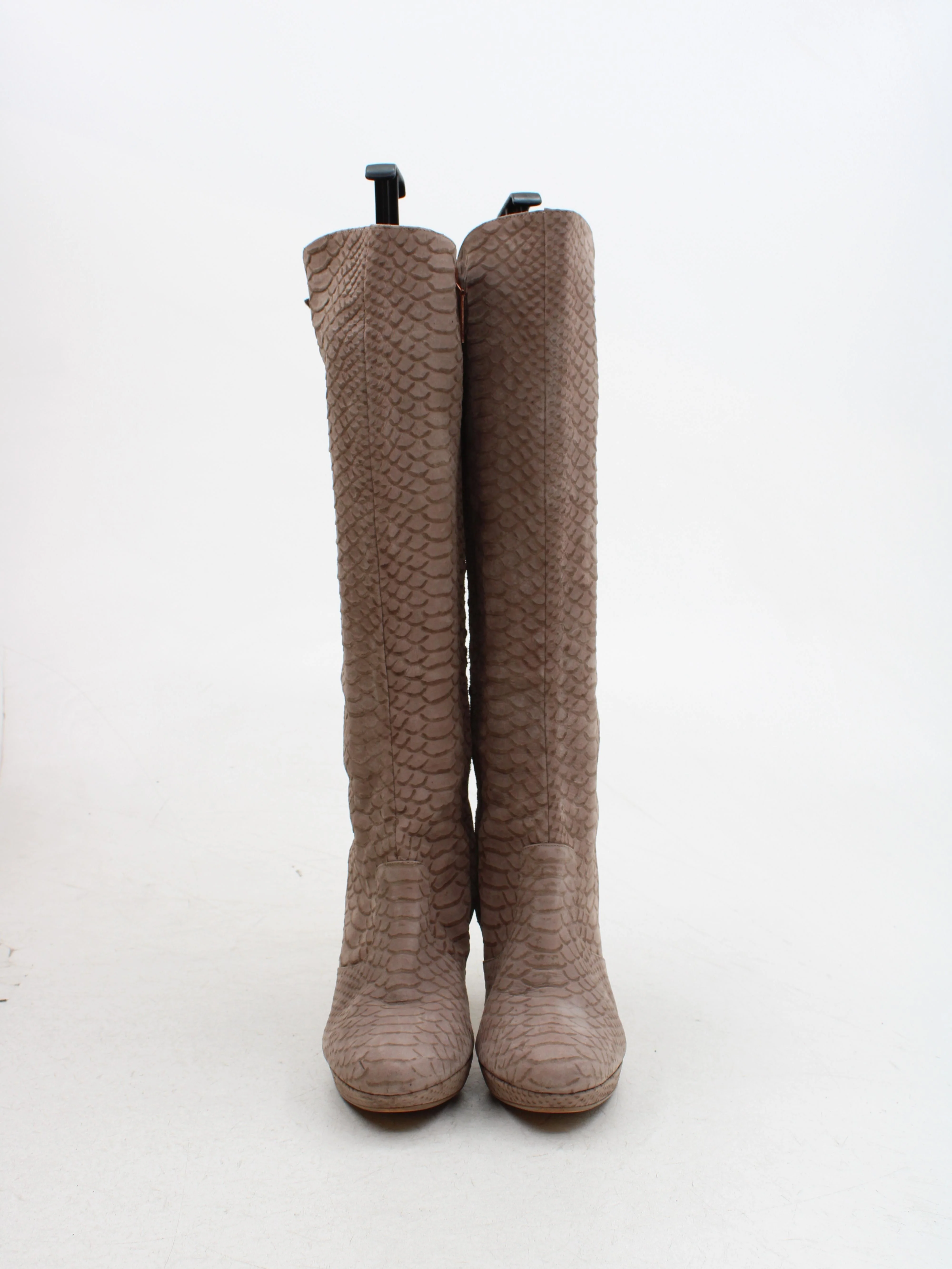 Clarks Women's Boots UK 5.5 Brown Animal Print Suede with Faux Leather Platform - Image 2