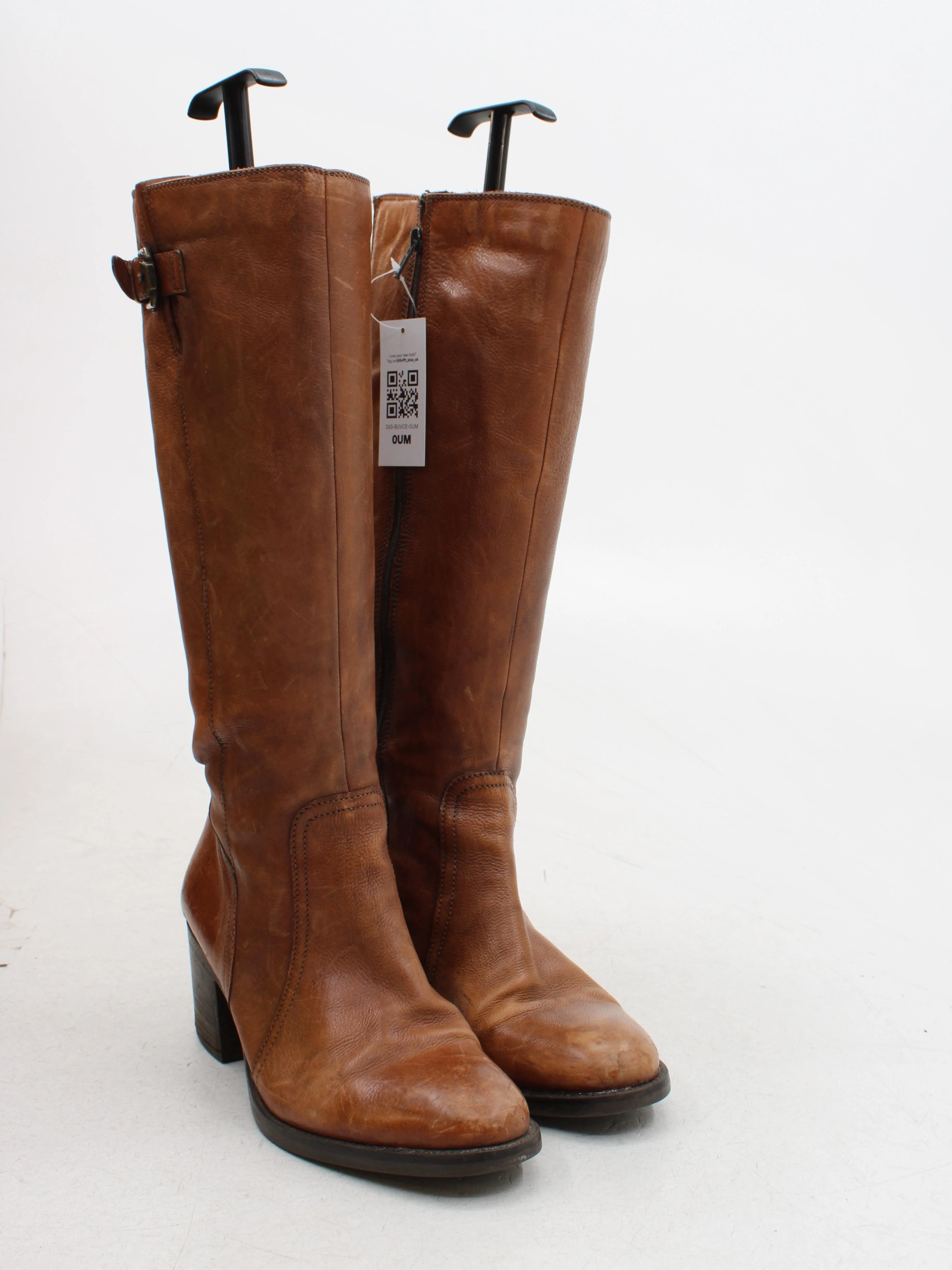 Clarks Women's Boots UK 7.5 Tan 100% Leather Riding Boot - Image 4