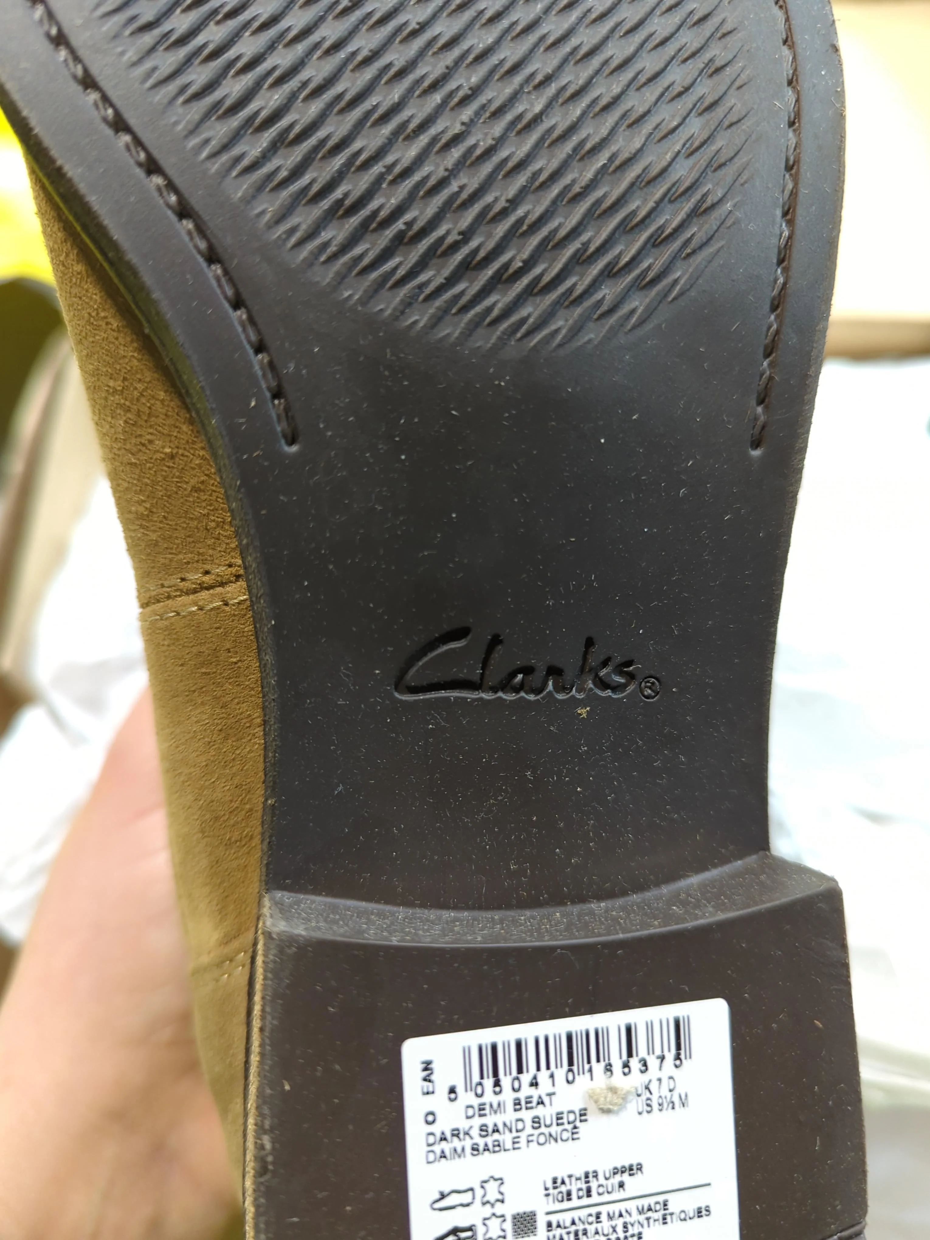 Clarks Women's Boots UK 7 Tan 100% Suede Chelsea - Image 9
