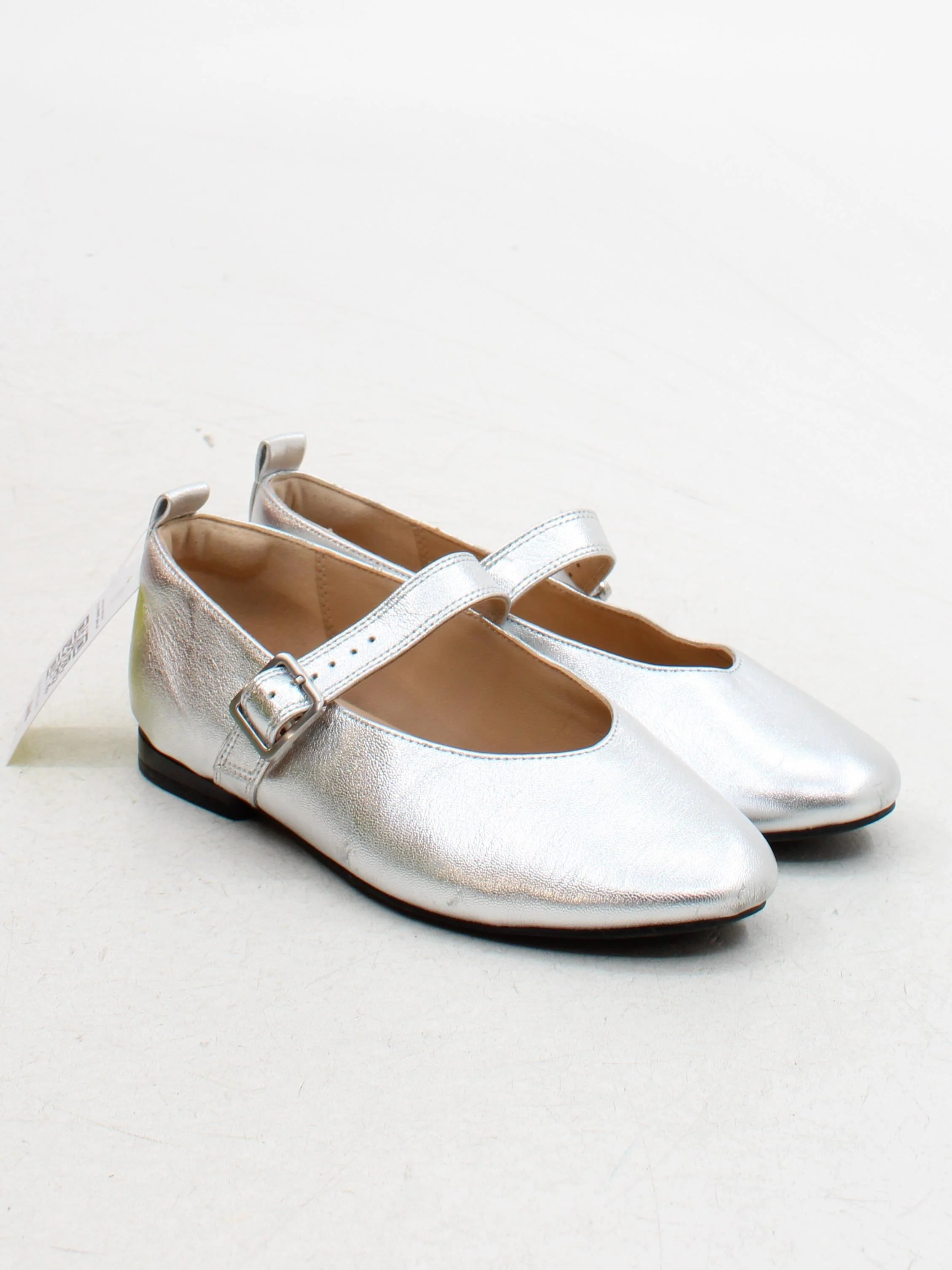 Clarks Women's Flat Shoes UK 4.5 Silver 100% Leather Mary Jane - Image 4