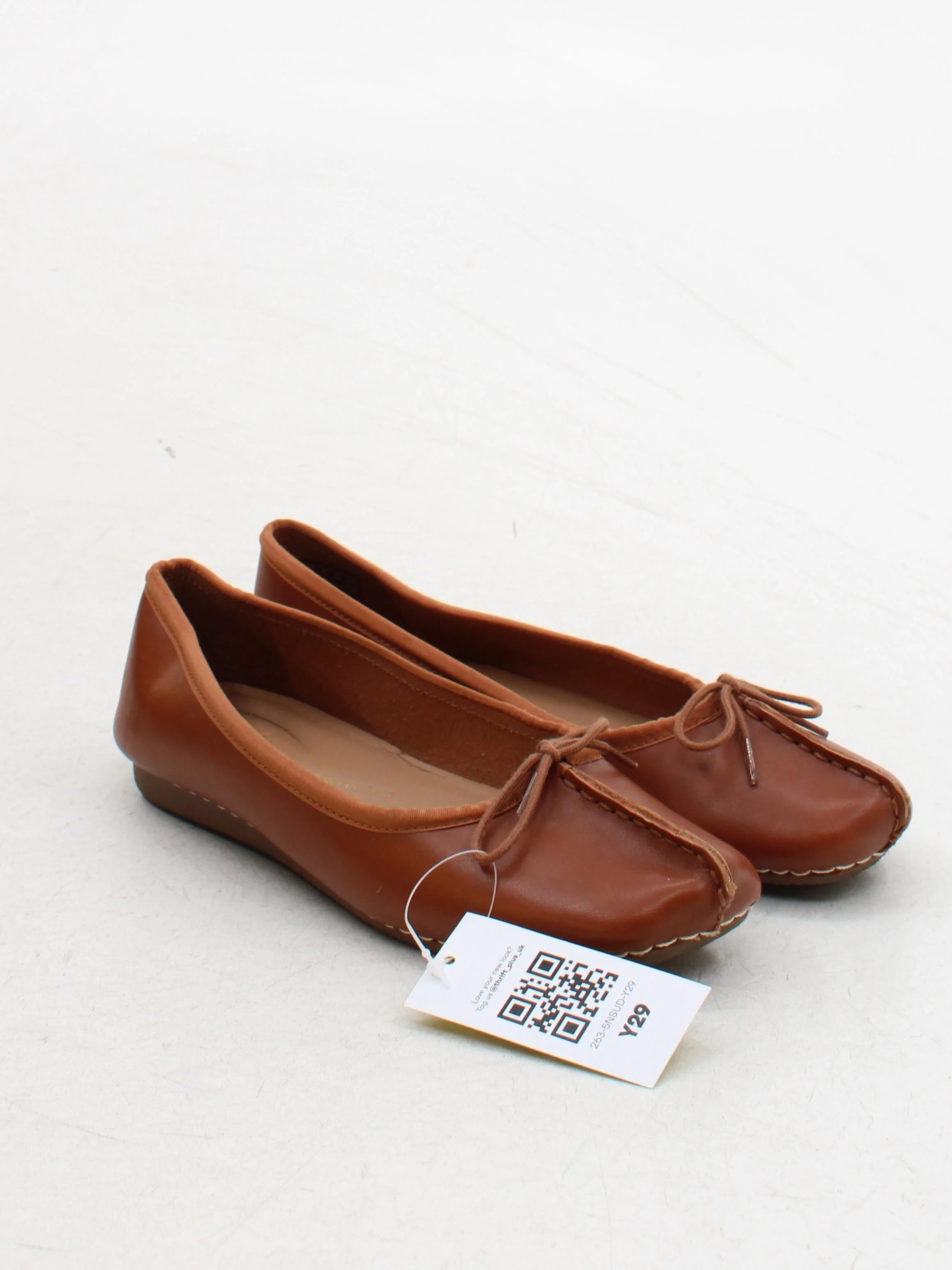 Clarks Women's Flat Shoes UK 5 Brown 100% Leather Ballet - Image 4