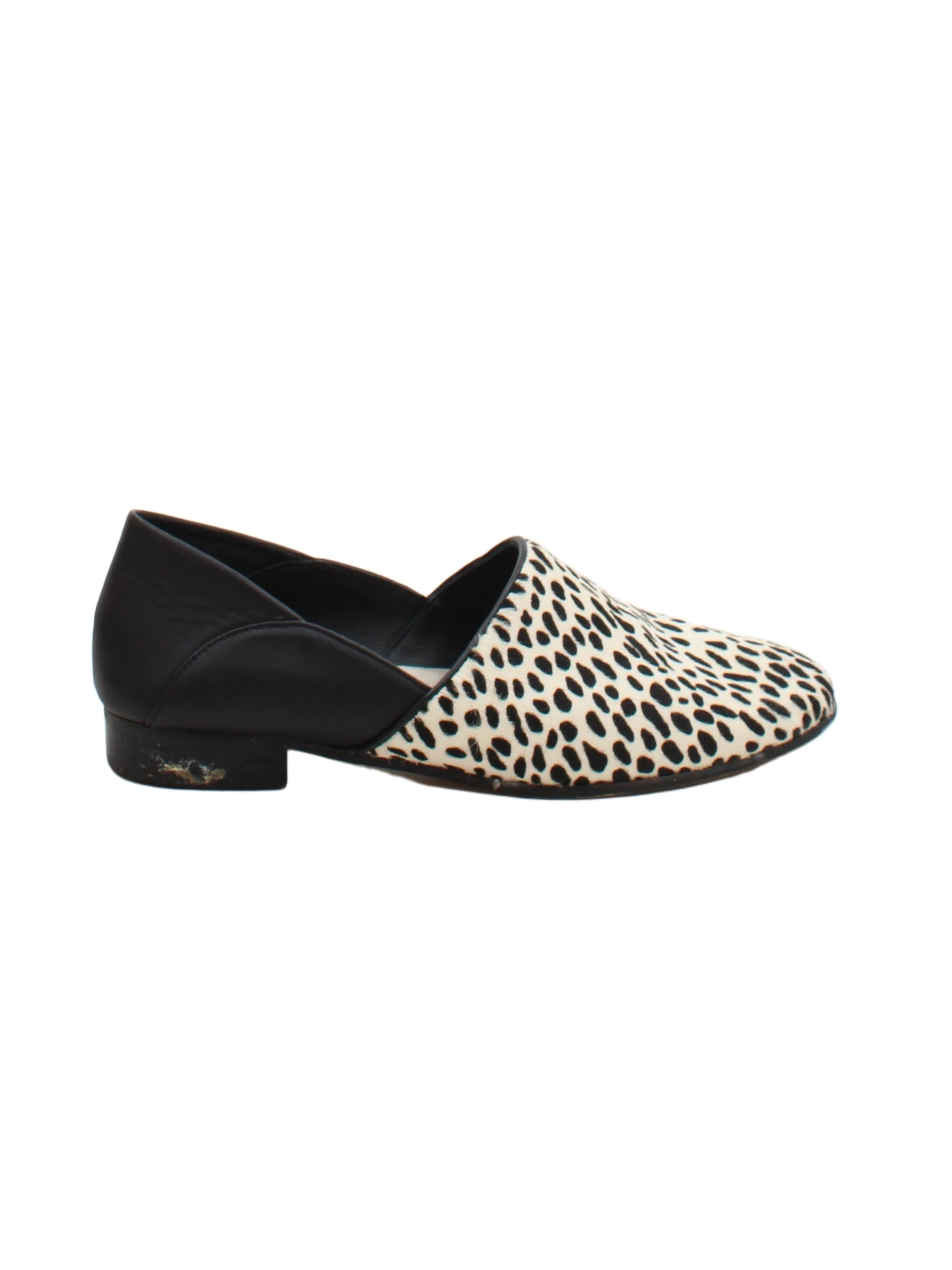 Clarks Women's Flat Shoes UK 5 Multi Animal Print Leather with Animal Fur Loafer