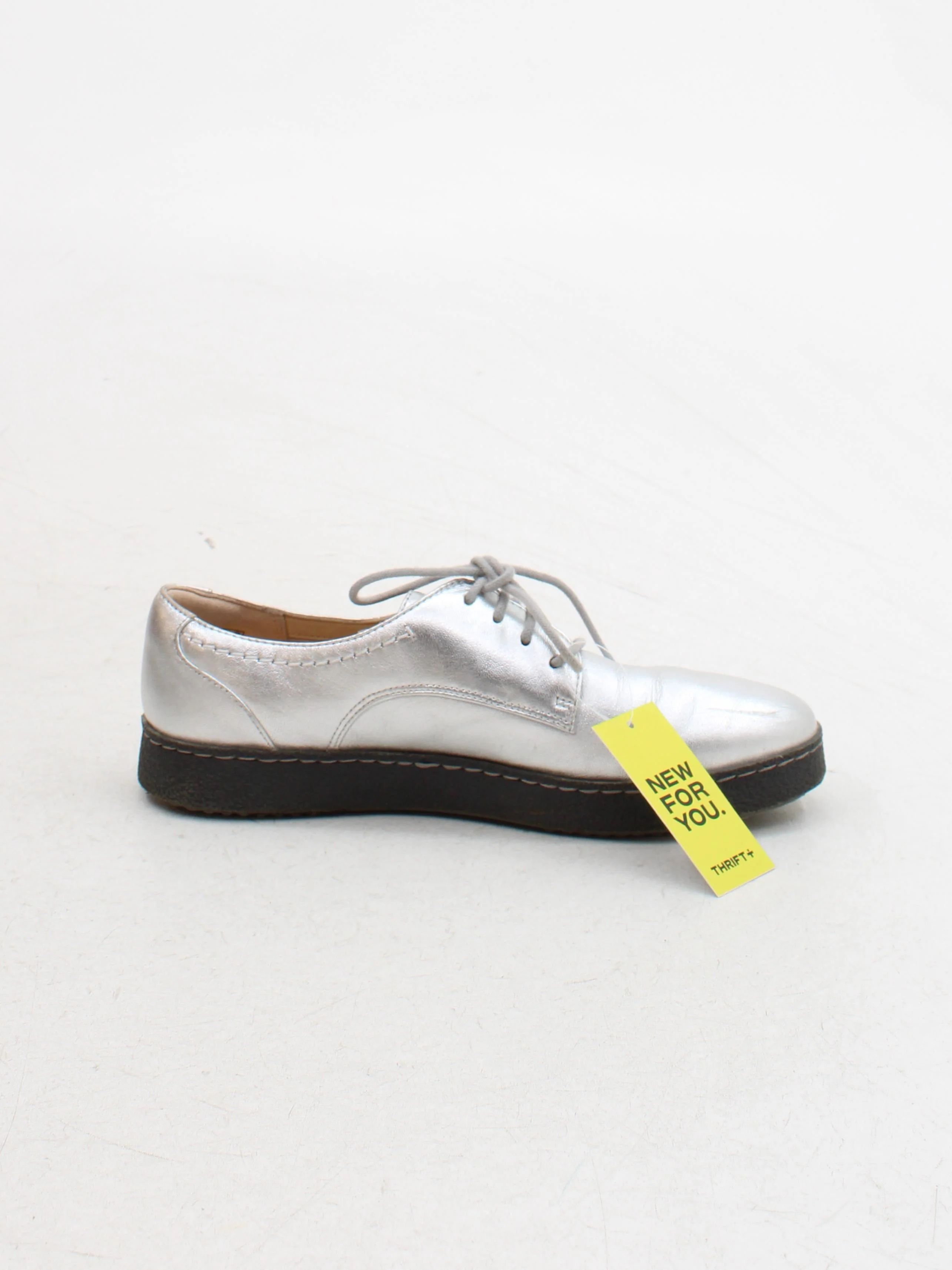 Clarks Women's Flat Shoes UK 5 Silver 100% Leather Loafer - Image 5
