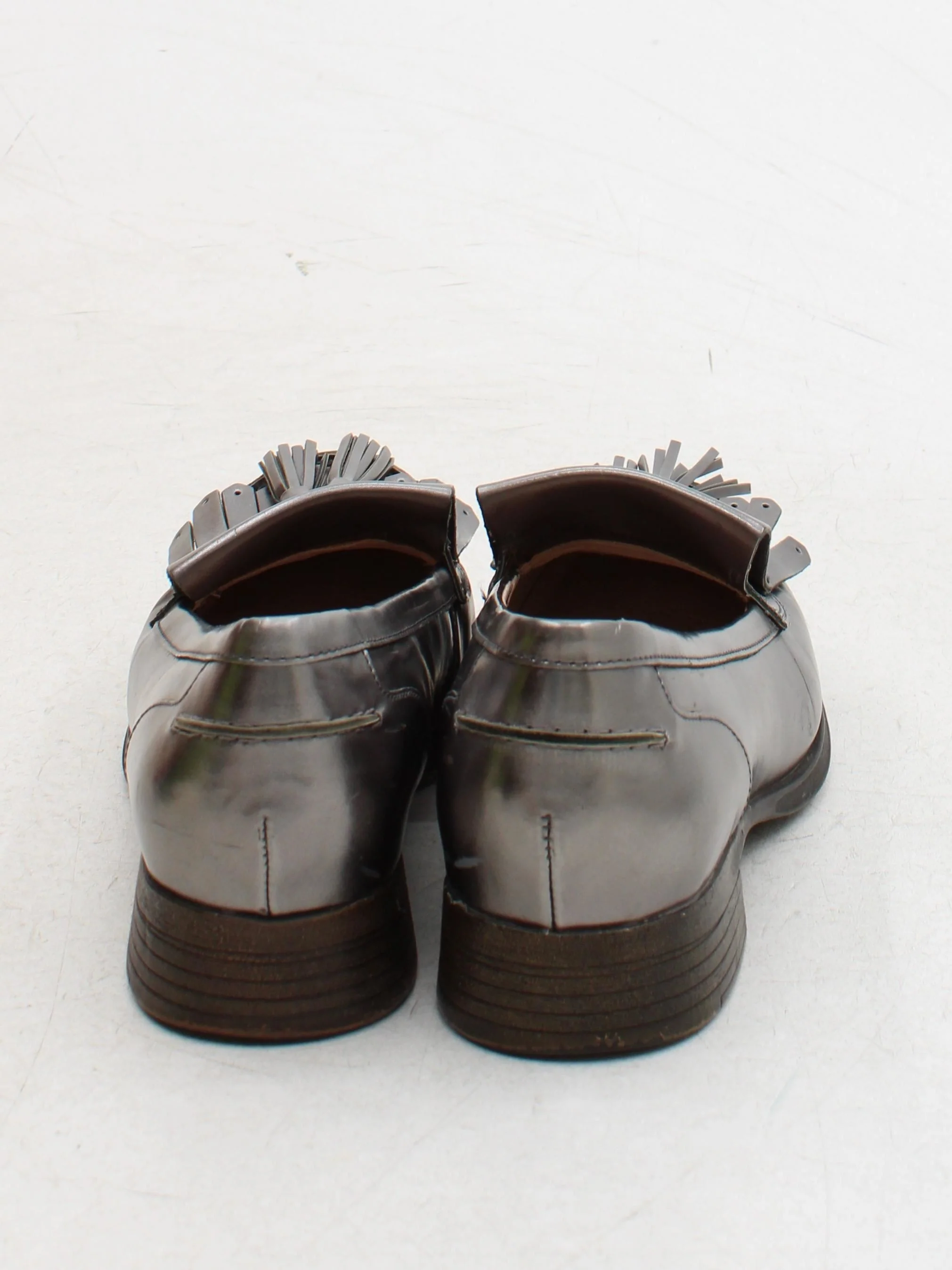 Clarks Women's Flat Shoes UK 6 Silver 100% Leather Loafer - Image 3