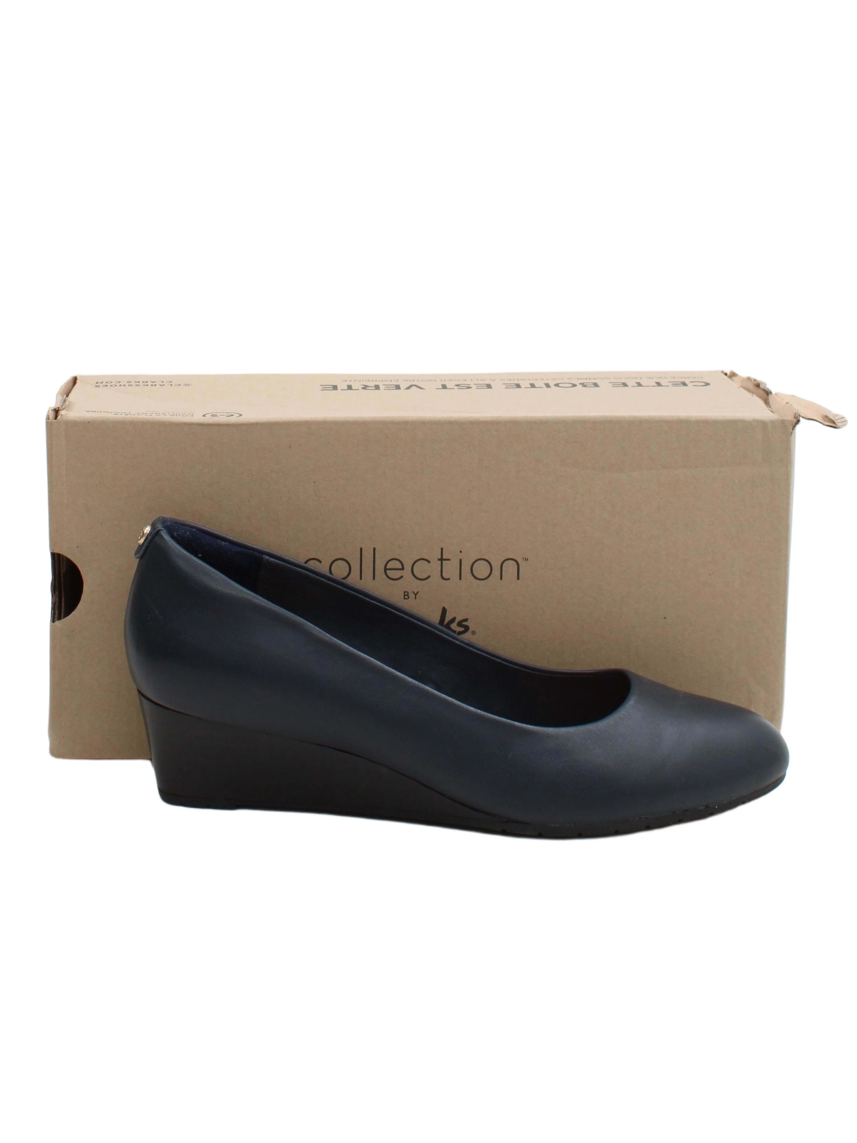 Clarks Women's Heels UK 6 Blue 100% Leather Platform