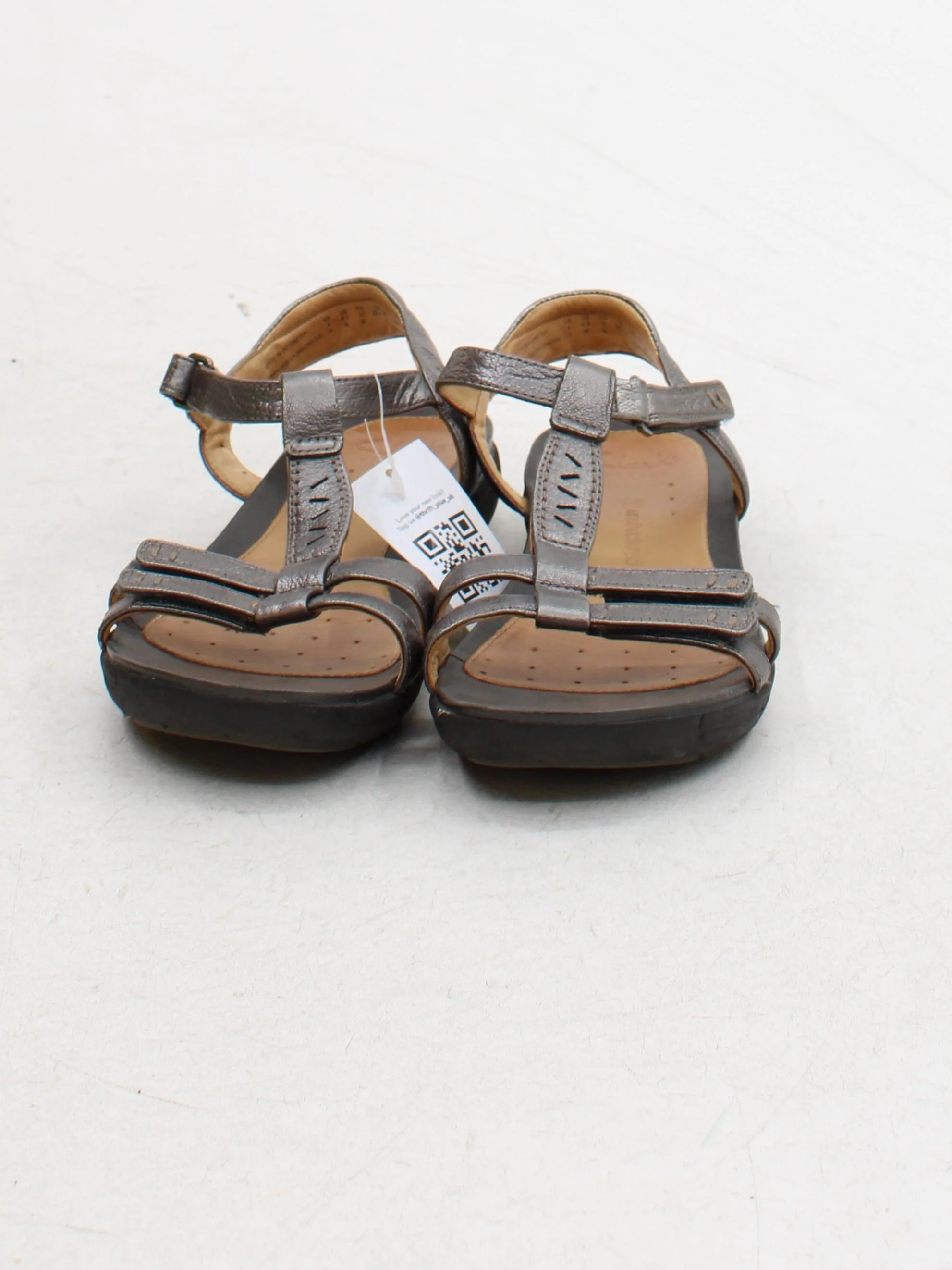 Clarks Women's Sandals UK 4 Silver 100% Leather Strappy - Image 2