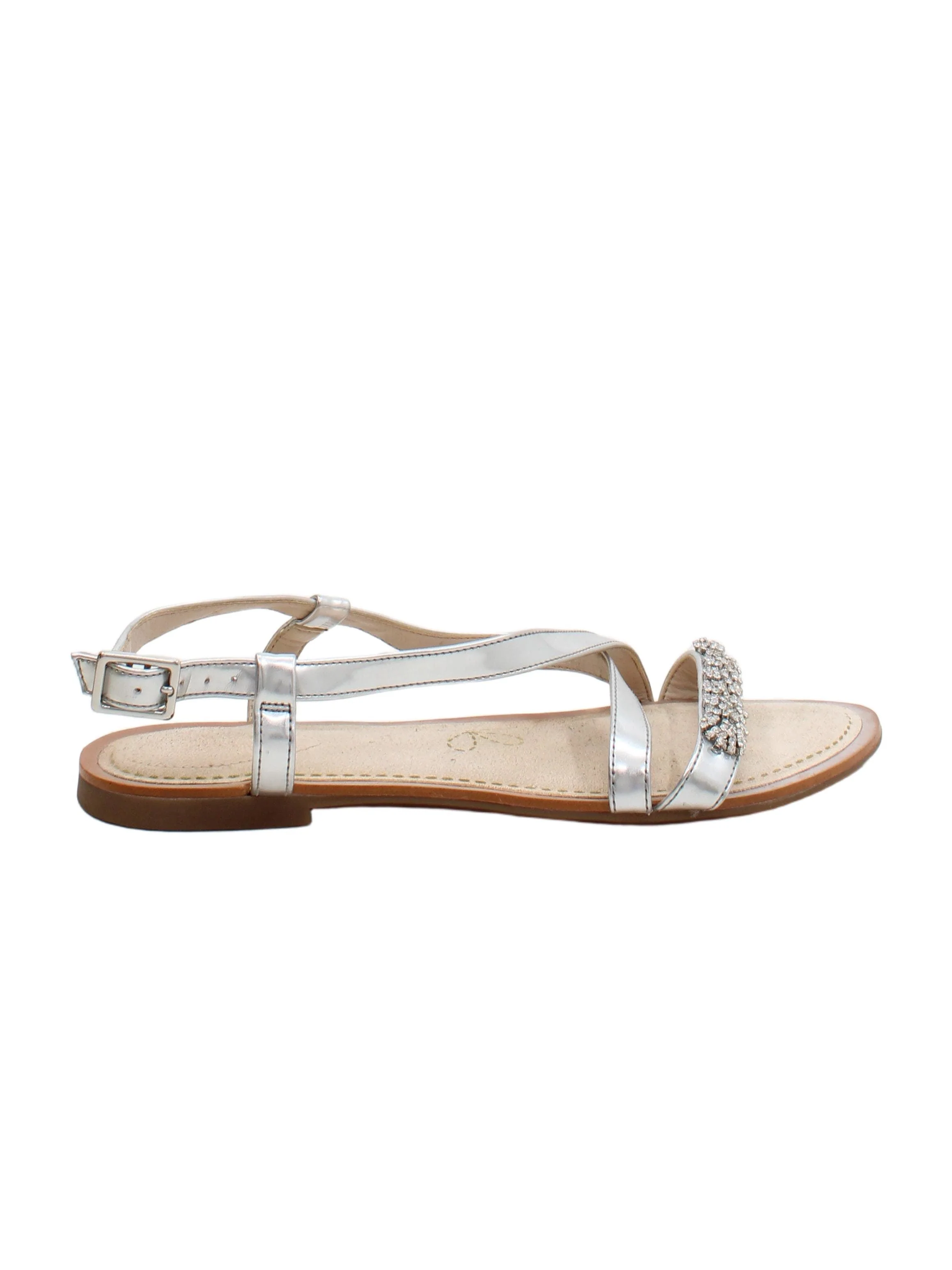 Clarks Women's Sandals UK 6 Silver 100% Faux Leather Strappy