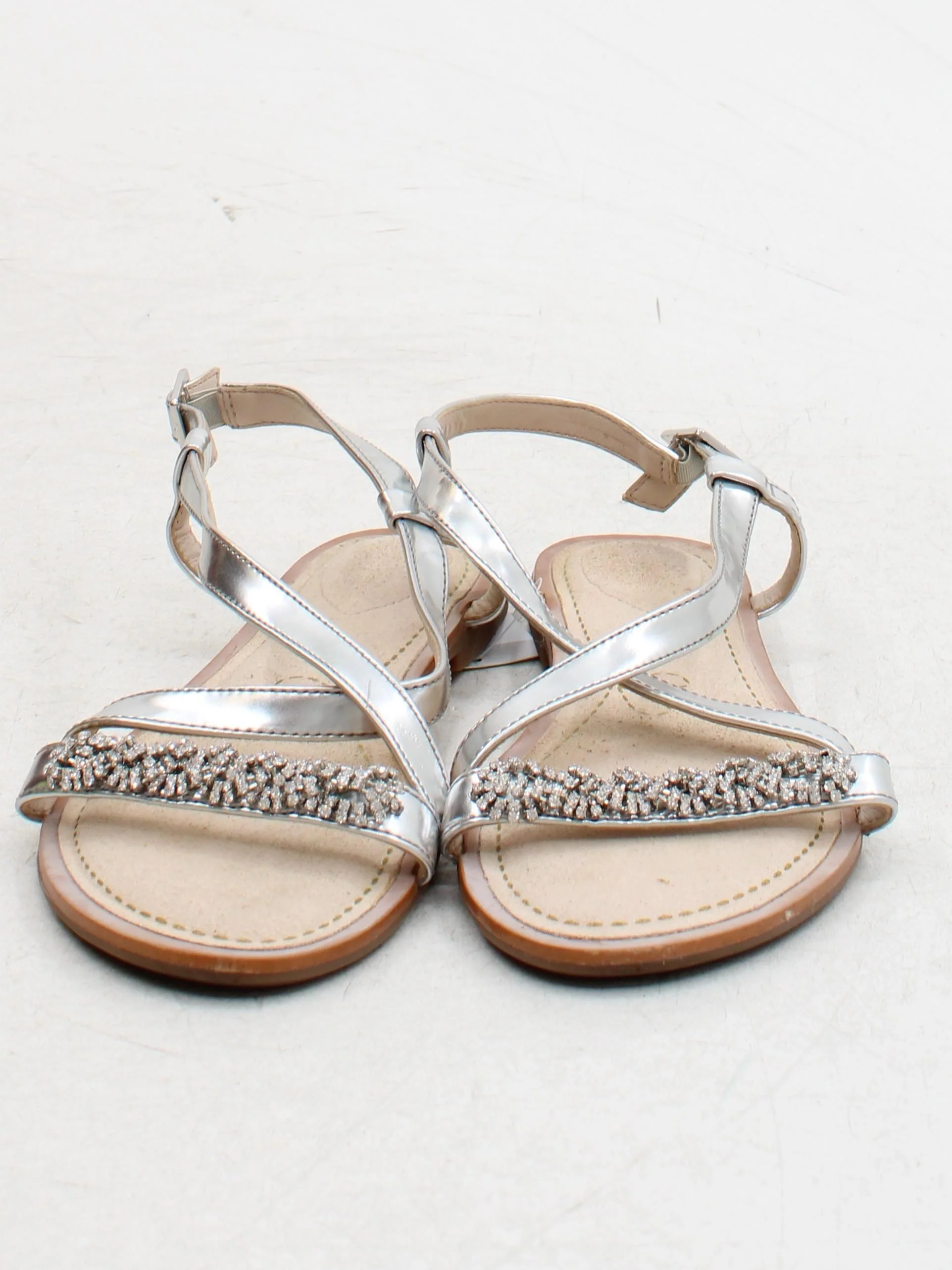 Clarks Women's Sandals UK 6 Silver 100% Faux Leather Strappy - Image 2