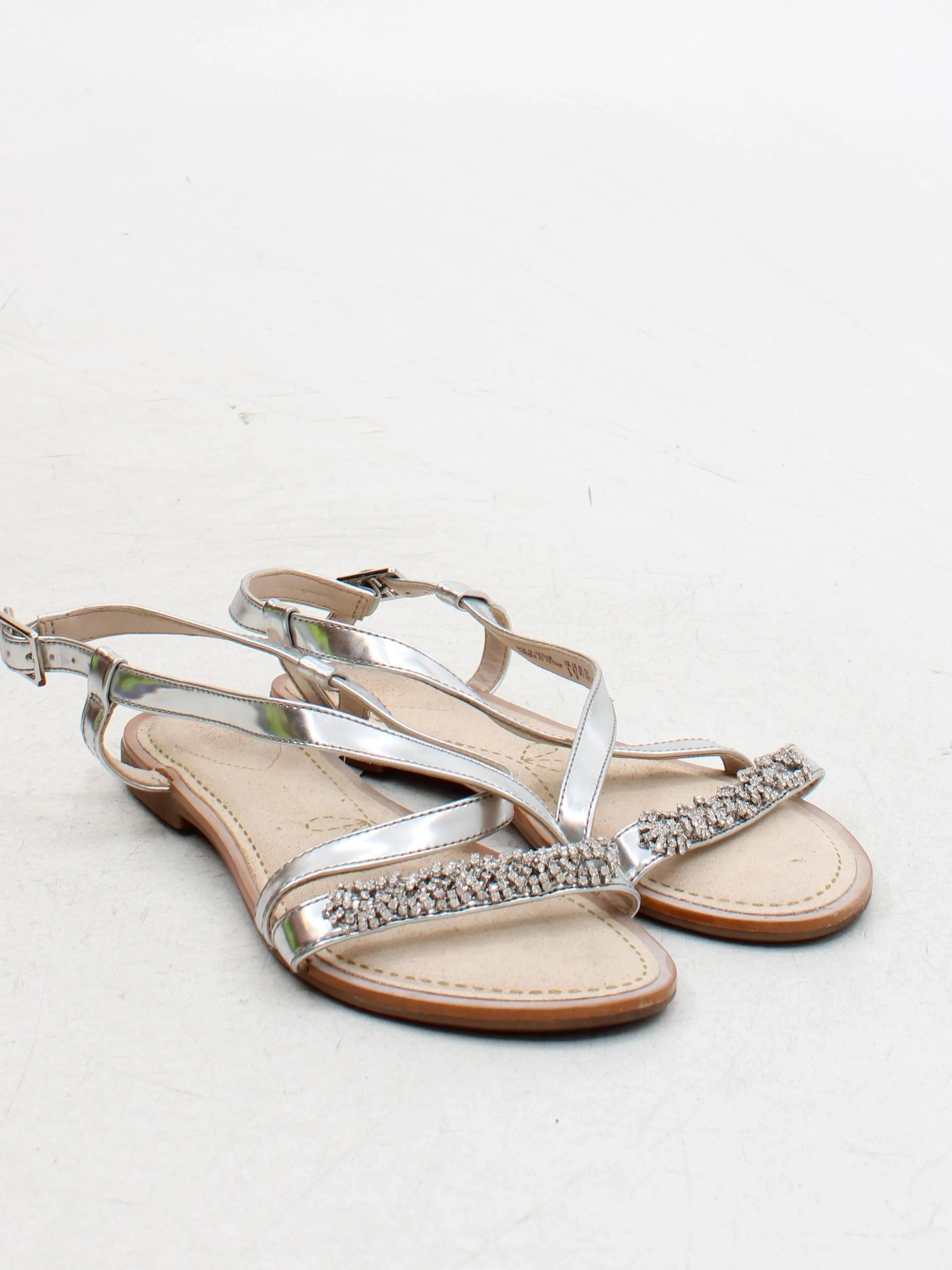 Clarks Women's Sandals UK 6 Silver 100% Faux Leather Strappy - Image 4