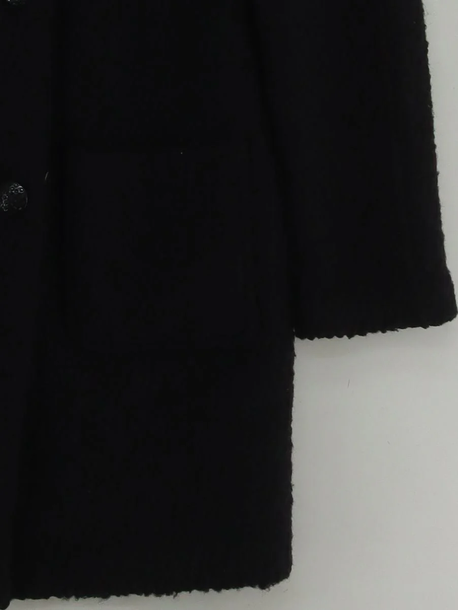 Clements Ribeiro Women's Coat UK 4 Black Wool with Polyester Overcoat - Image 4