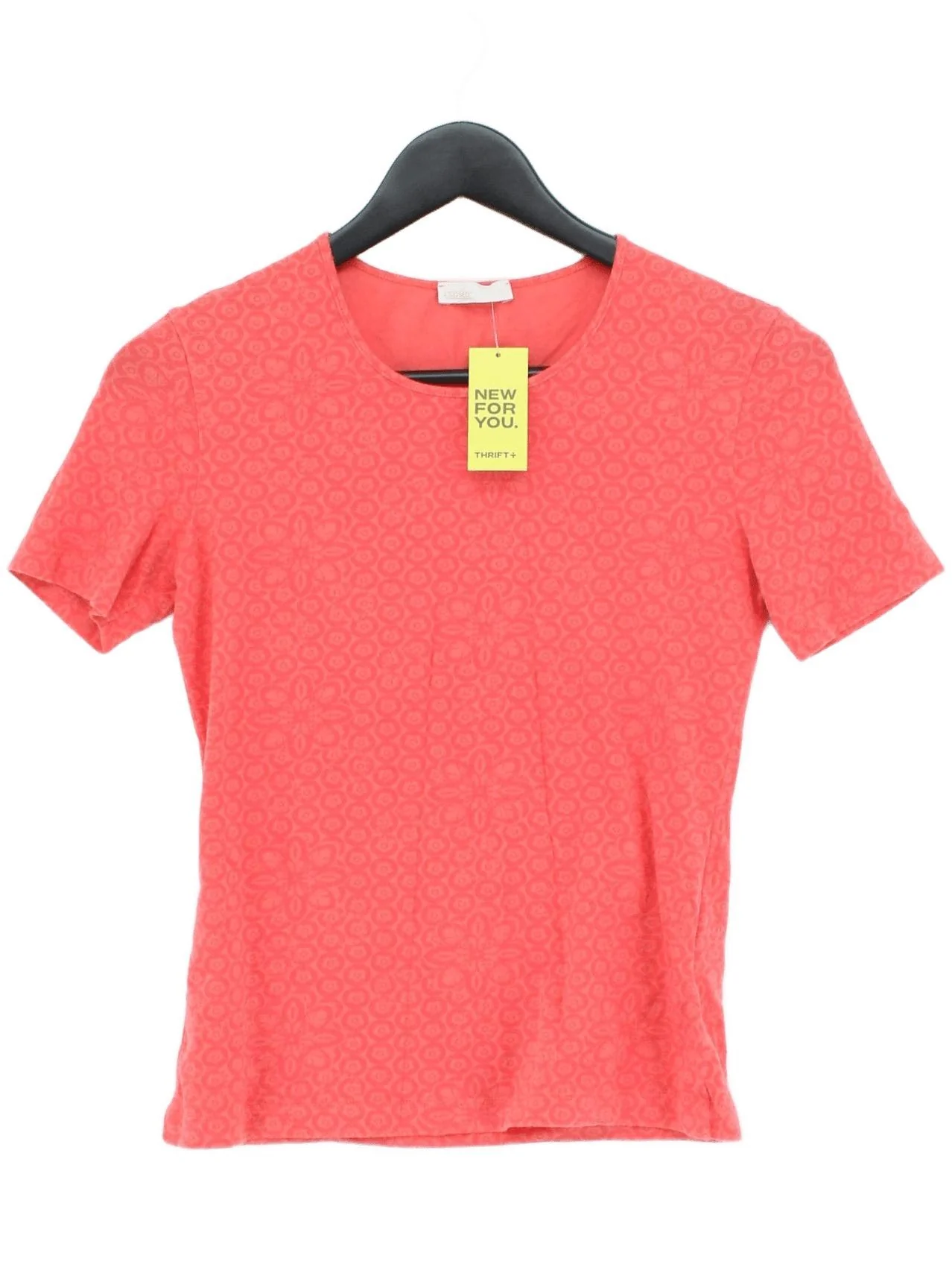 Closed Women's T-Shirt S Pink Cotton with Elastane Short Sleeve Round Neck Basic