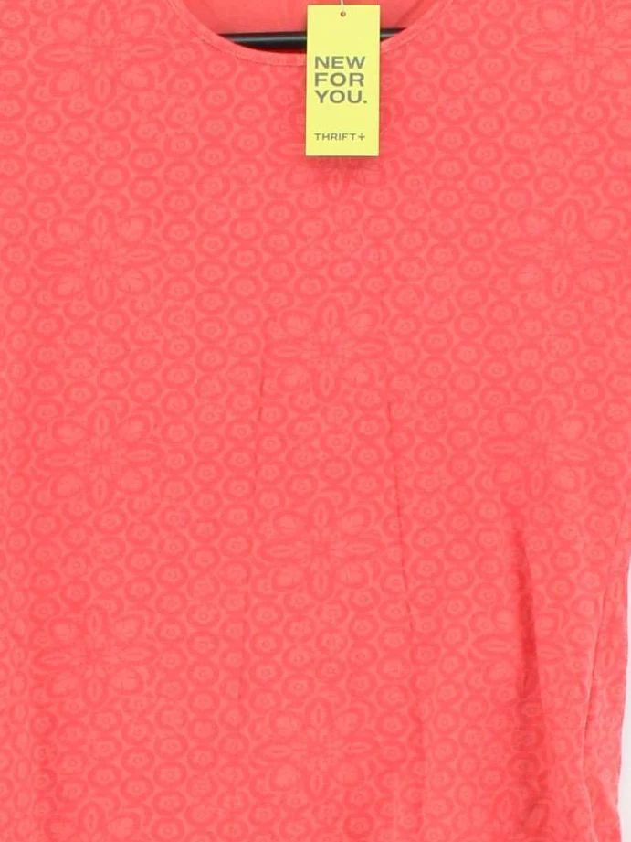 Closed Women's T-Shirt S Pink Cotton with Elastane Short Sleeve Round Neck Basic - Image 3