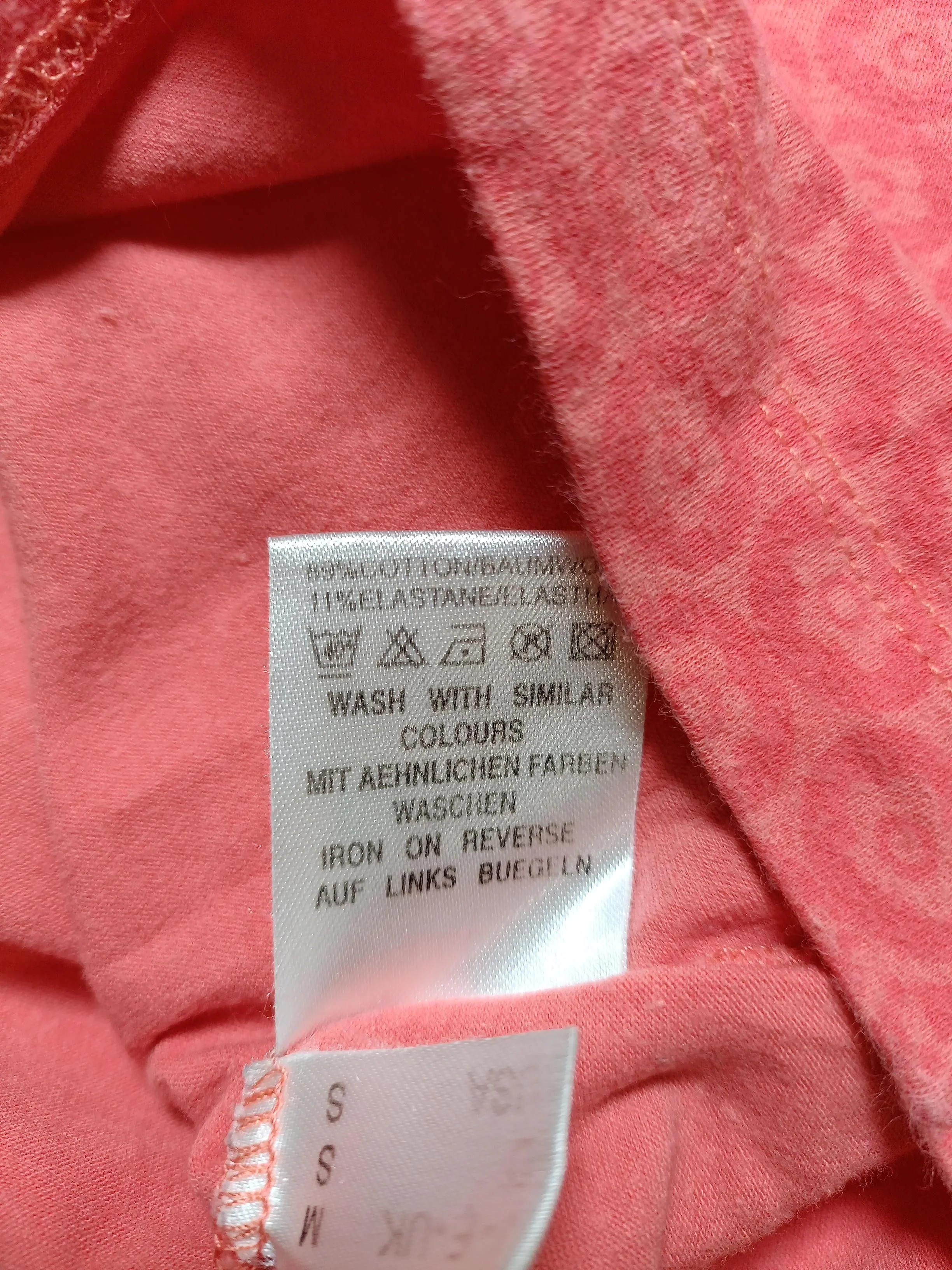 Closed Women's T-Shirt S Pink Cotton with Elastane Short Sleeve Round Neck Basic - Image 6