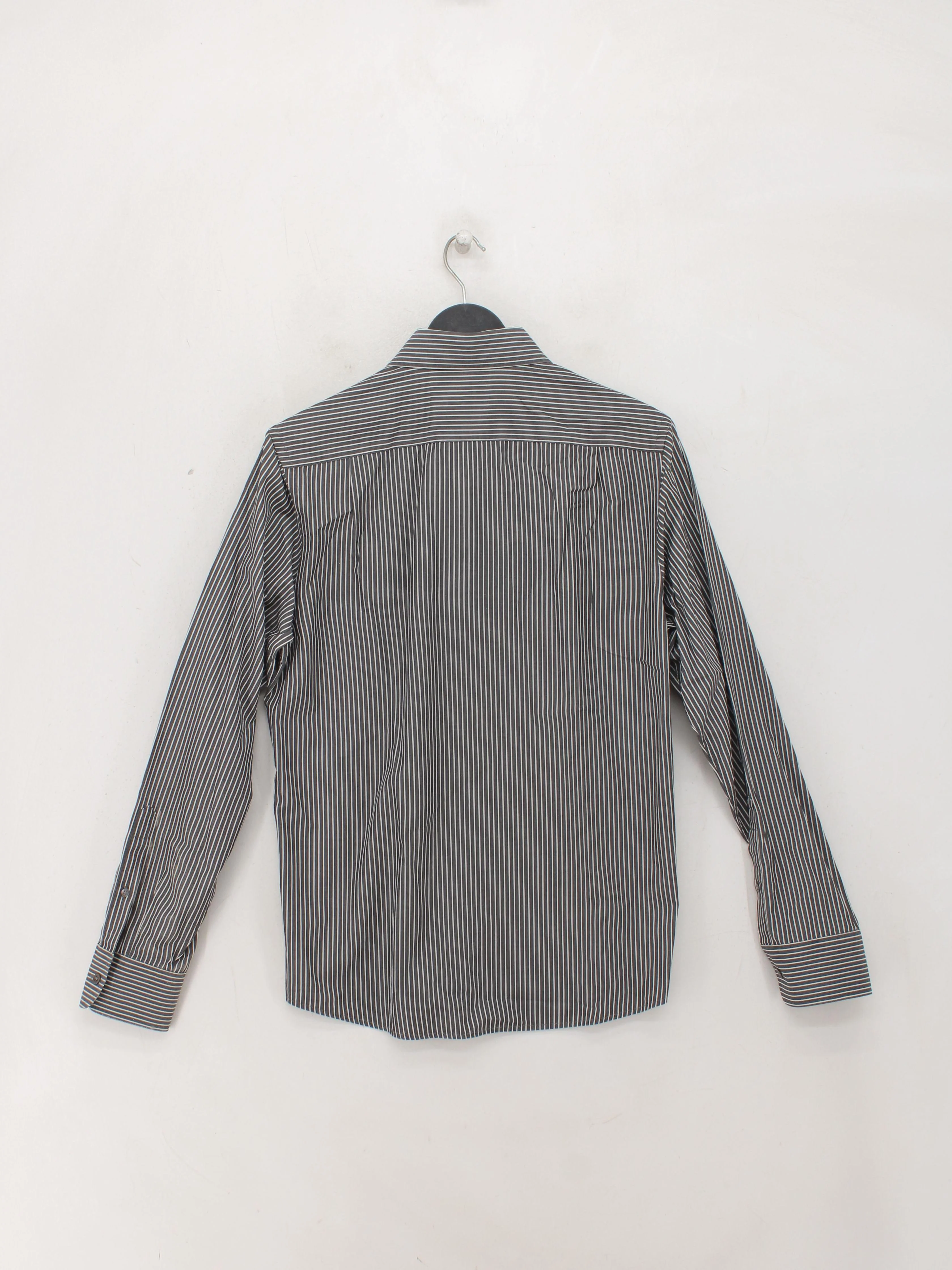 Club Monaco Men's Shirt S Grey Striped 100% Cotton Basic - Image 2
