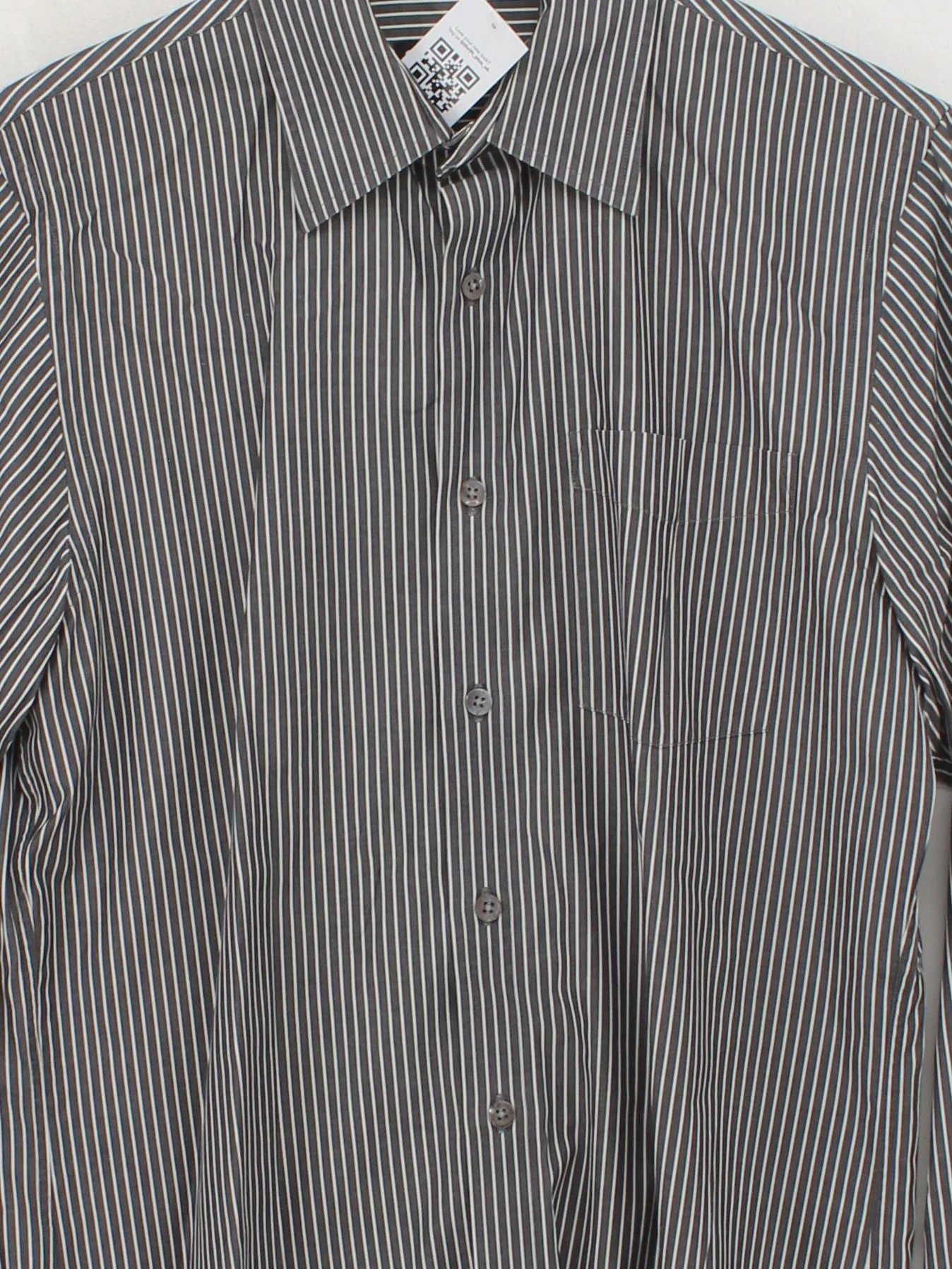 Club Monaco Men's Shirt S Grey Striped 100% Cotton Basic - Image 3