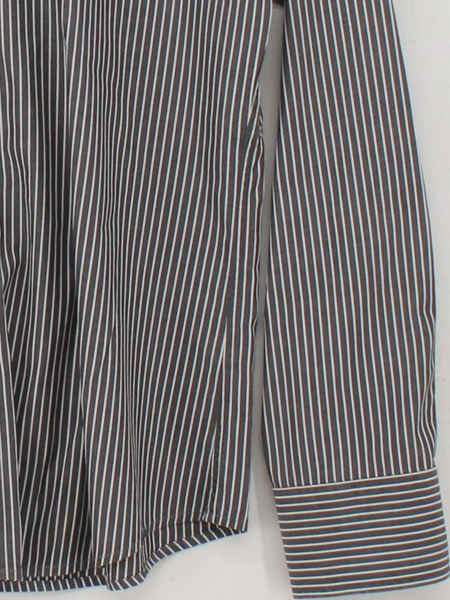 Club Monaco Men's Shirt S Grey Striped 100% Cotton Basic - Image 4