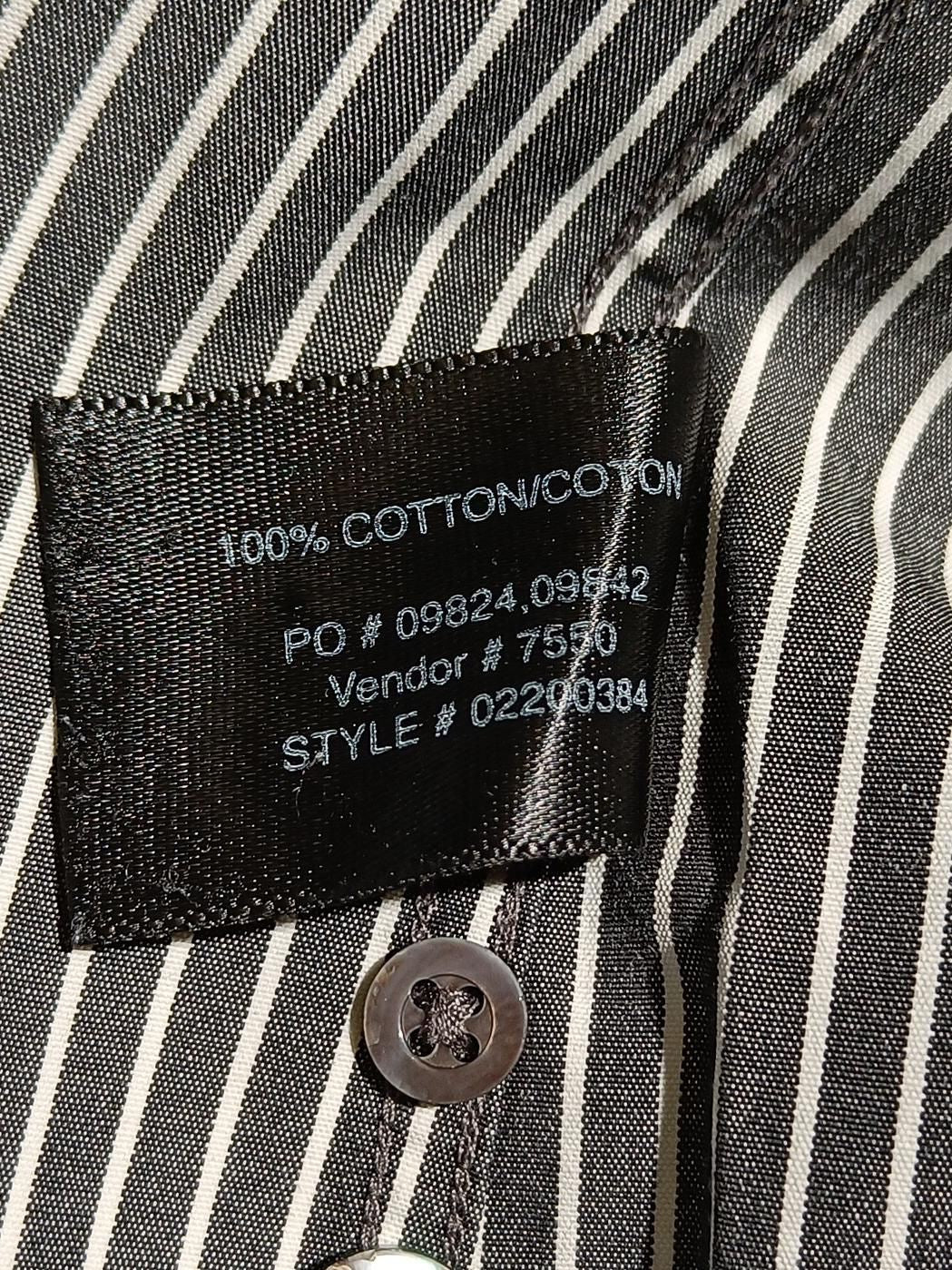 Club Monaco Men's Shirt S Grey Striped 100% Cotton Basic - Image 6