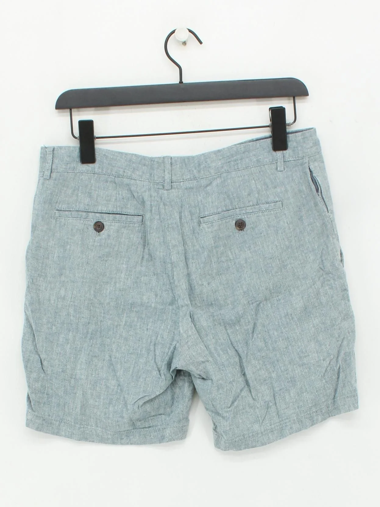 Club Monaco Men's Shorts W 31 in Blue Linen with Cotton, Elastane Chino - Image 2