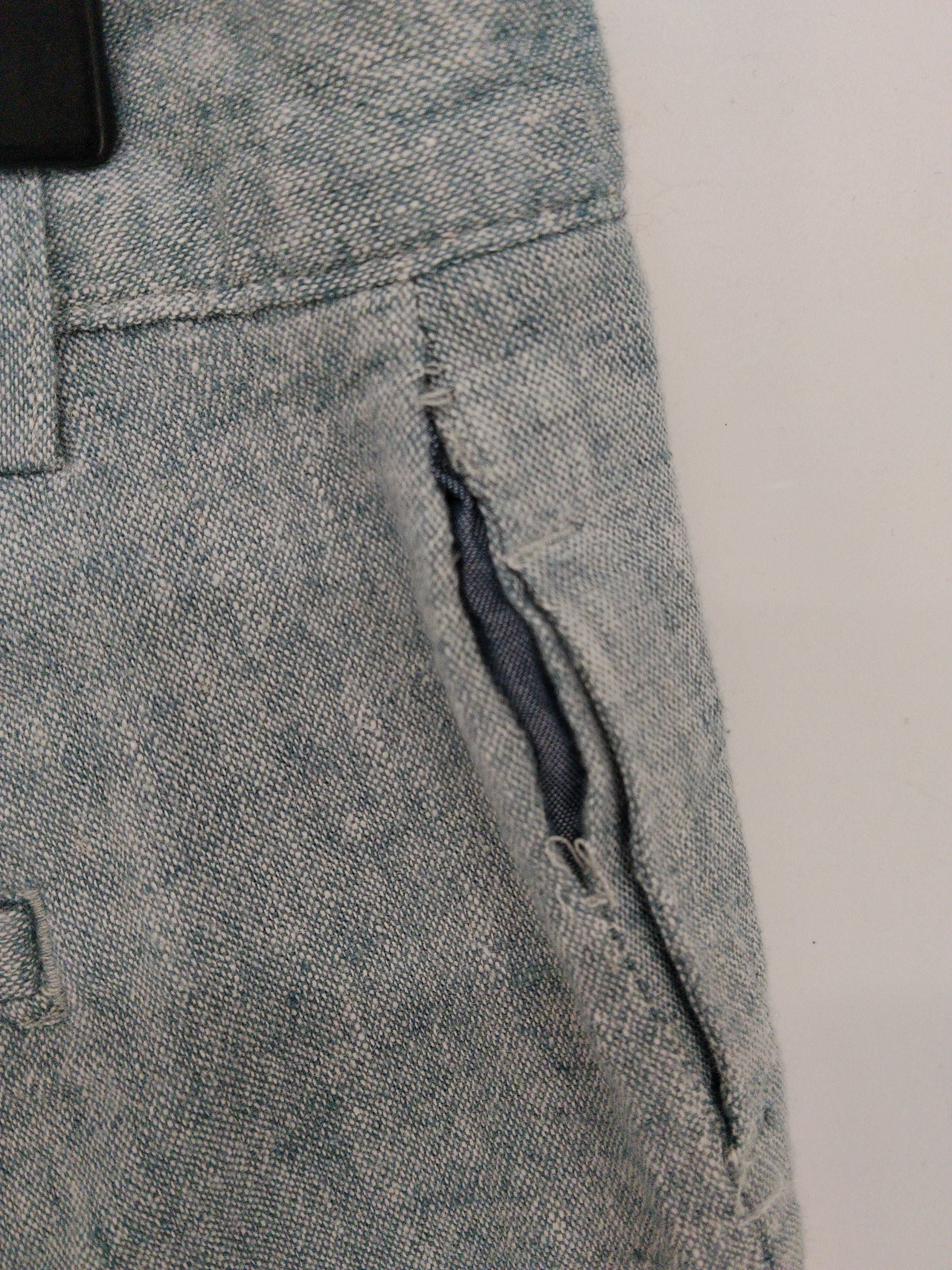 Club Monaco Men's Shorts W 31 in Blue Linen with Cotton, Elastane Chino - Image 5