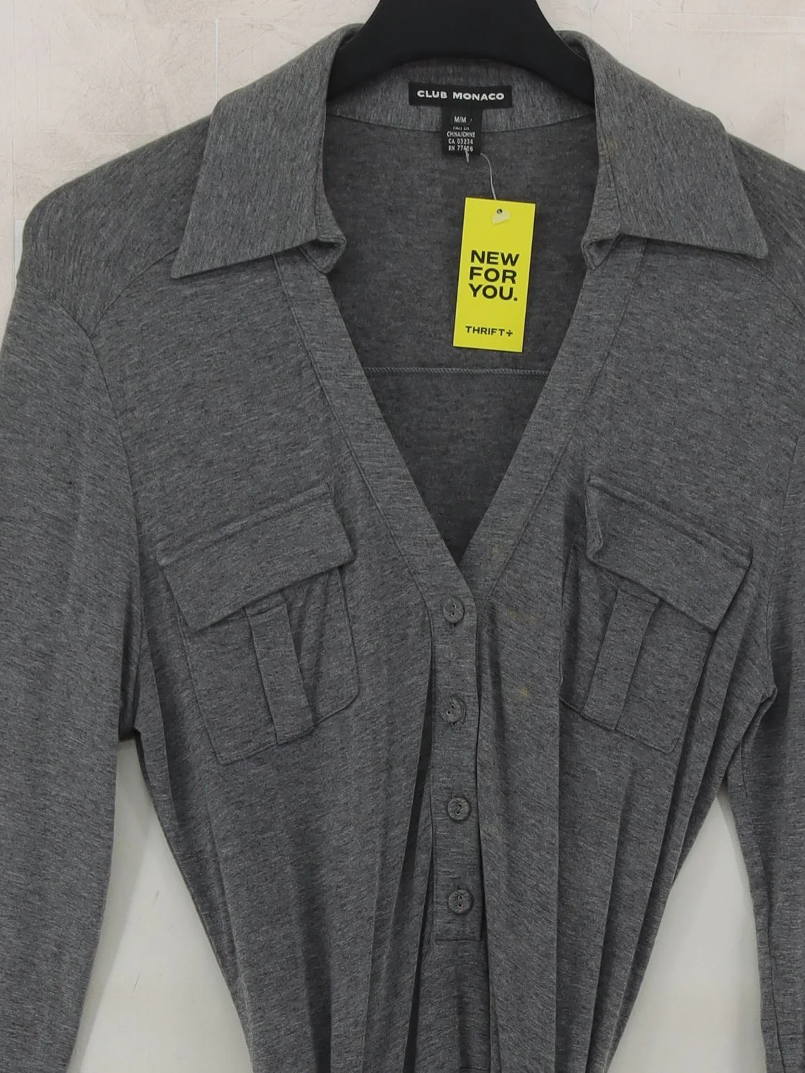 Club Monaco Shirt Midi Dress M in Grey - Image 3