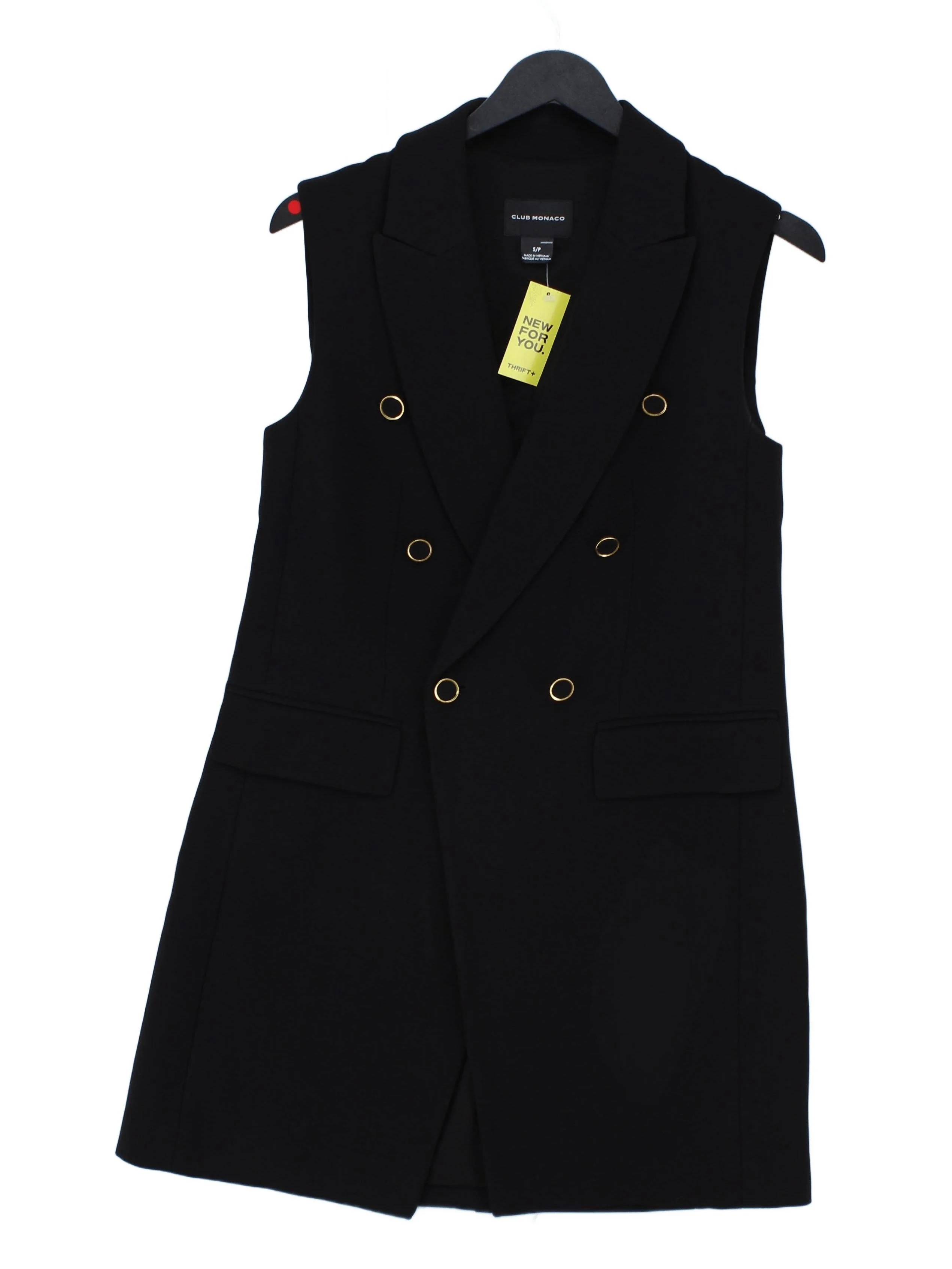 Club Monaco Women's Blazer S Black Acetate with Polyester Overcoat