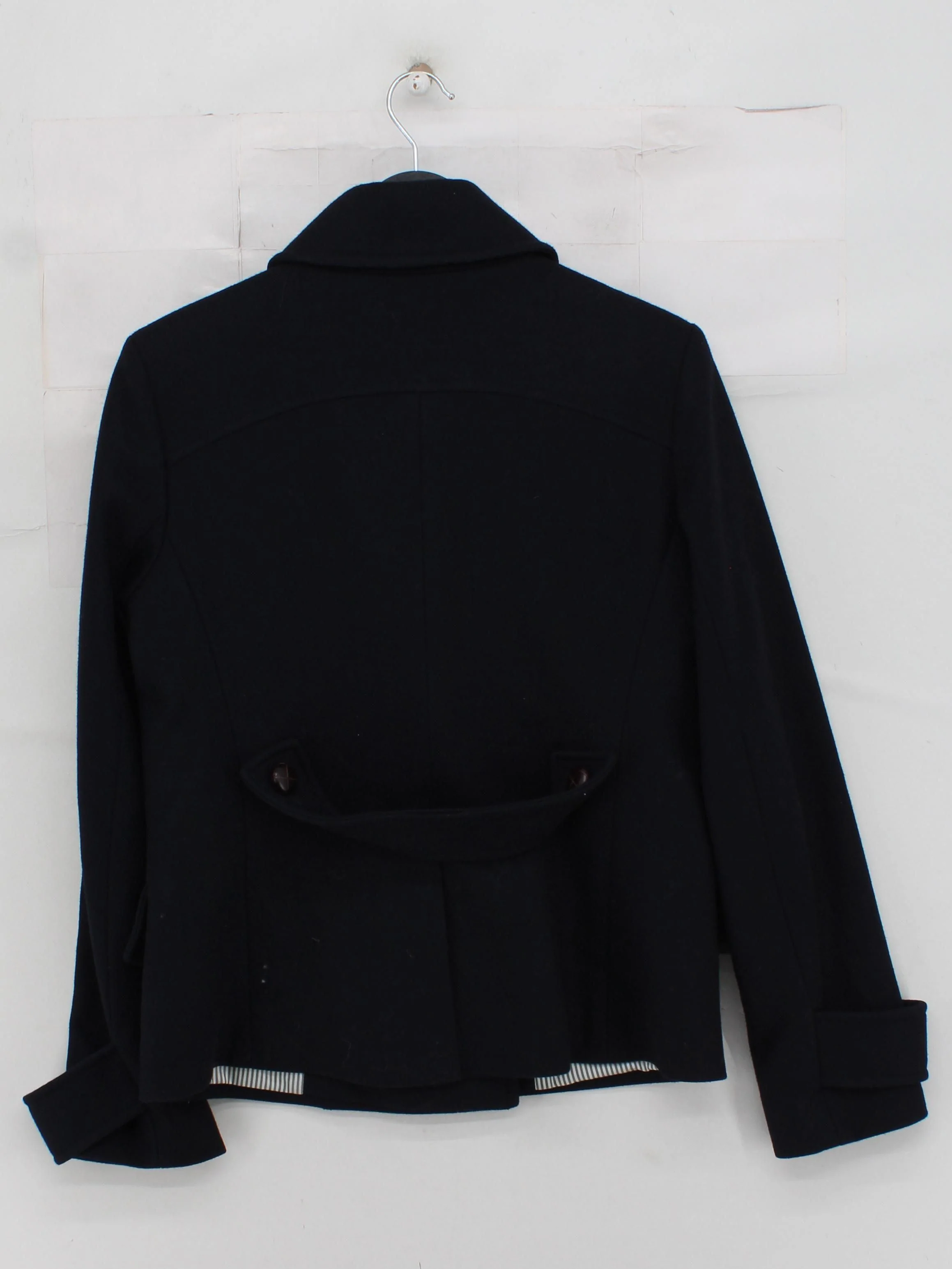 Club Monaco Women's Coat M Black Wool with Nylon, Polyester Pea Coat - Image 2