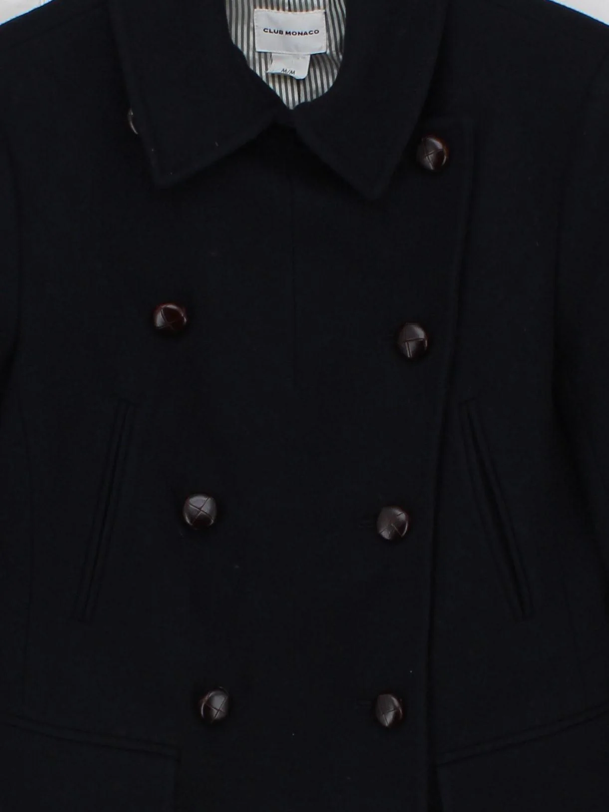 Club Monaco Women's Coat M Black Wool with Nylon, Polyester Pea Coat - Image 3