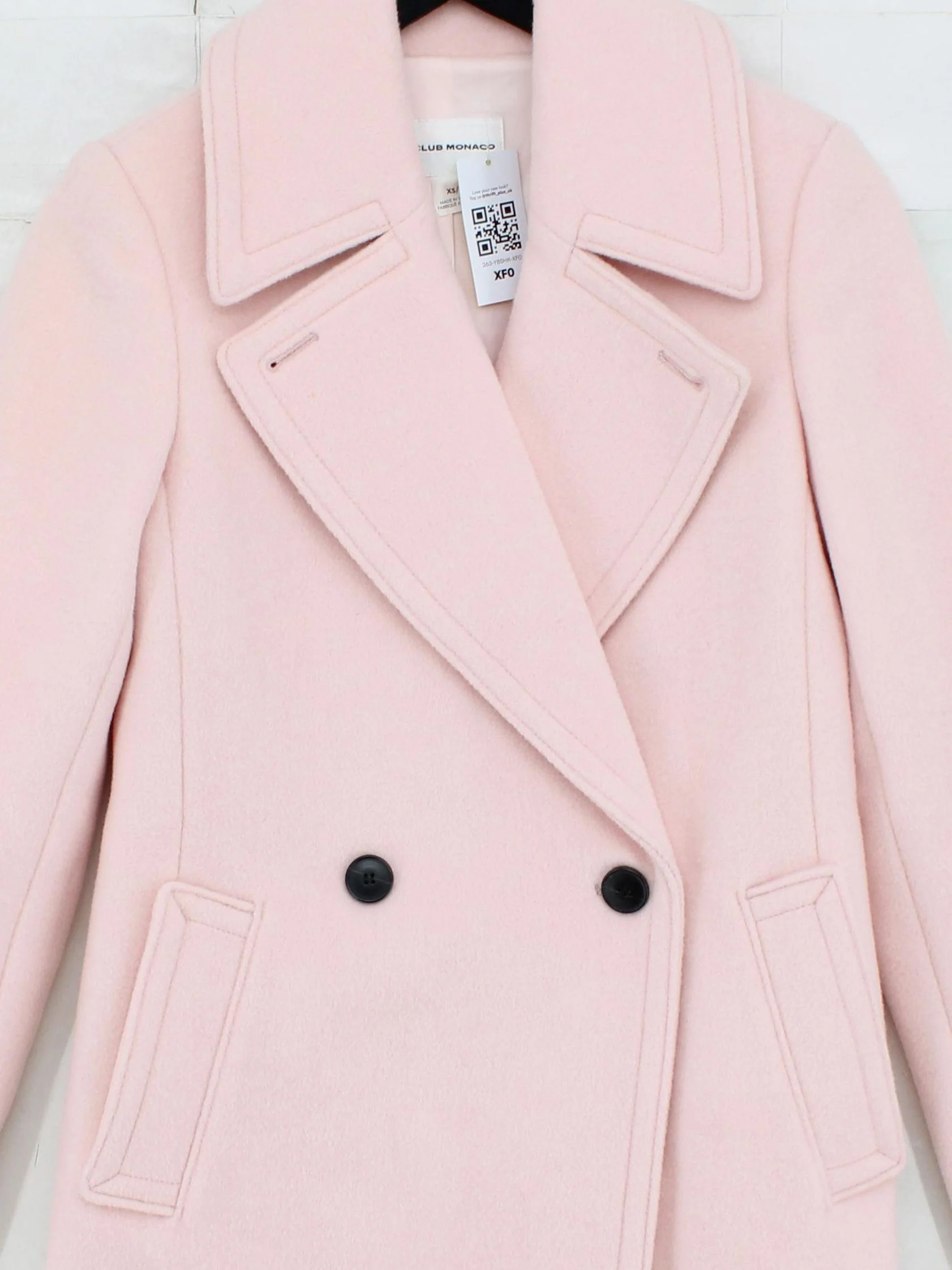 Club Monaco Women's Coat XS Pink Wool with Nylon, Polyester Overcoat - Image 3