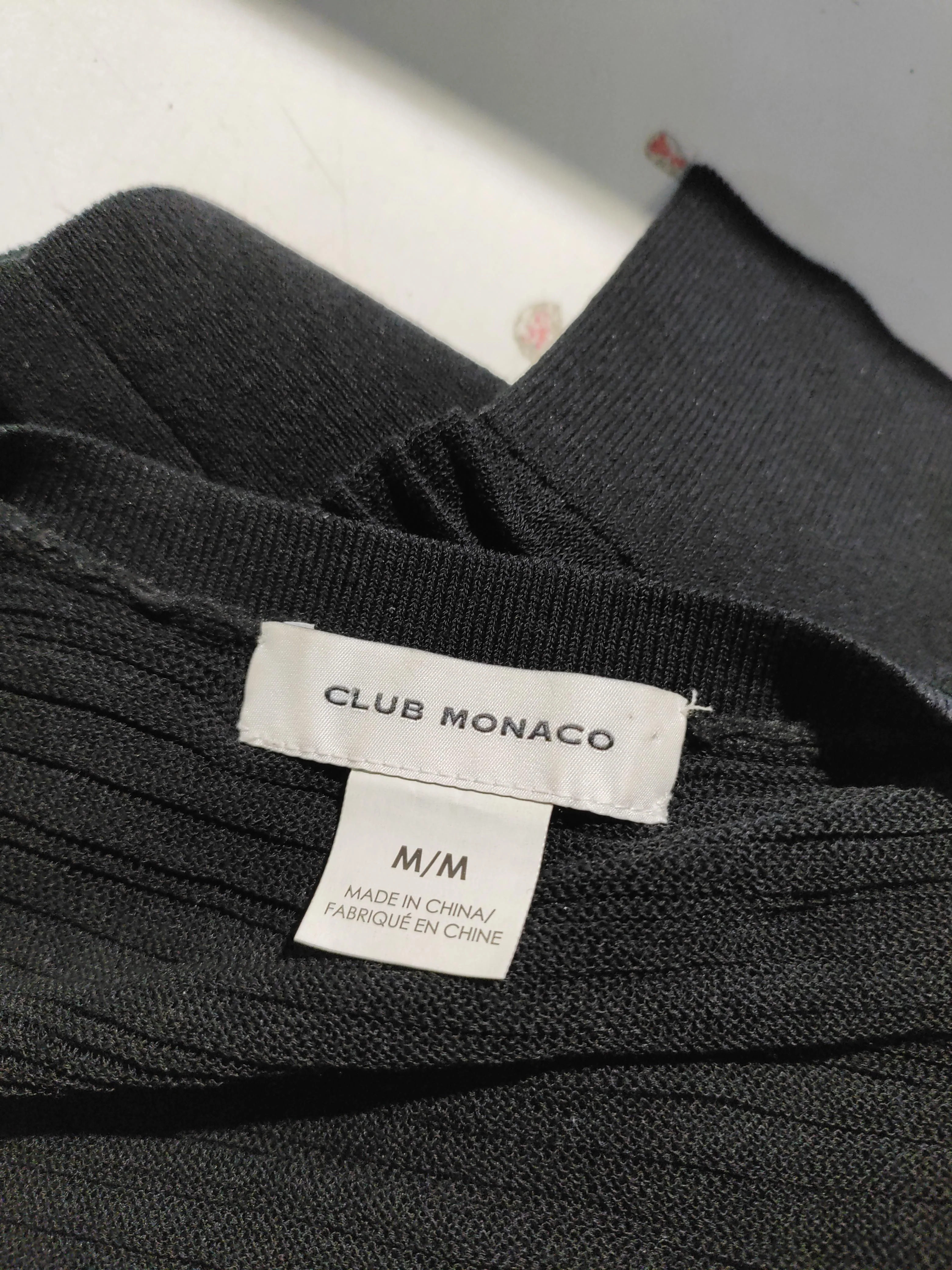 Club Monaco Women's Jumper M Black Cotton with Nylon V-Neck Pullover - Image 5