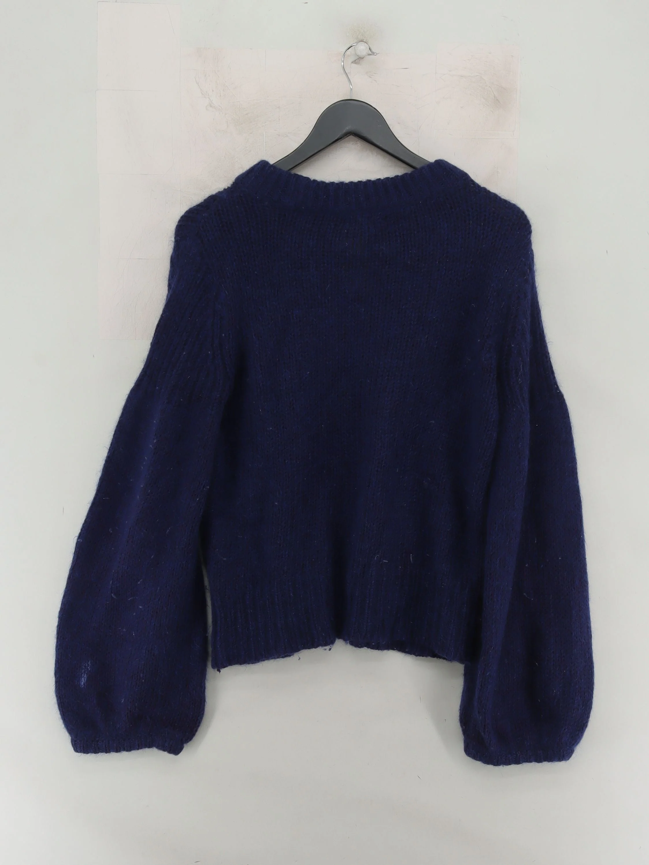 Club Monaco Women's Jumper S Blue Cotton with Mohair, Wool Crew Neck Pullover - Image 2