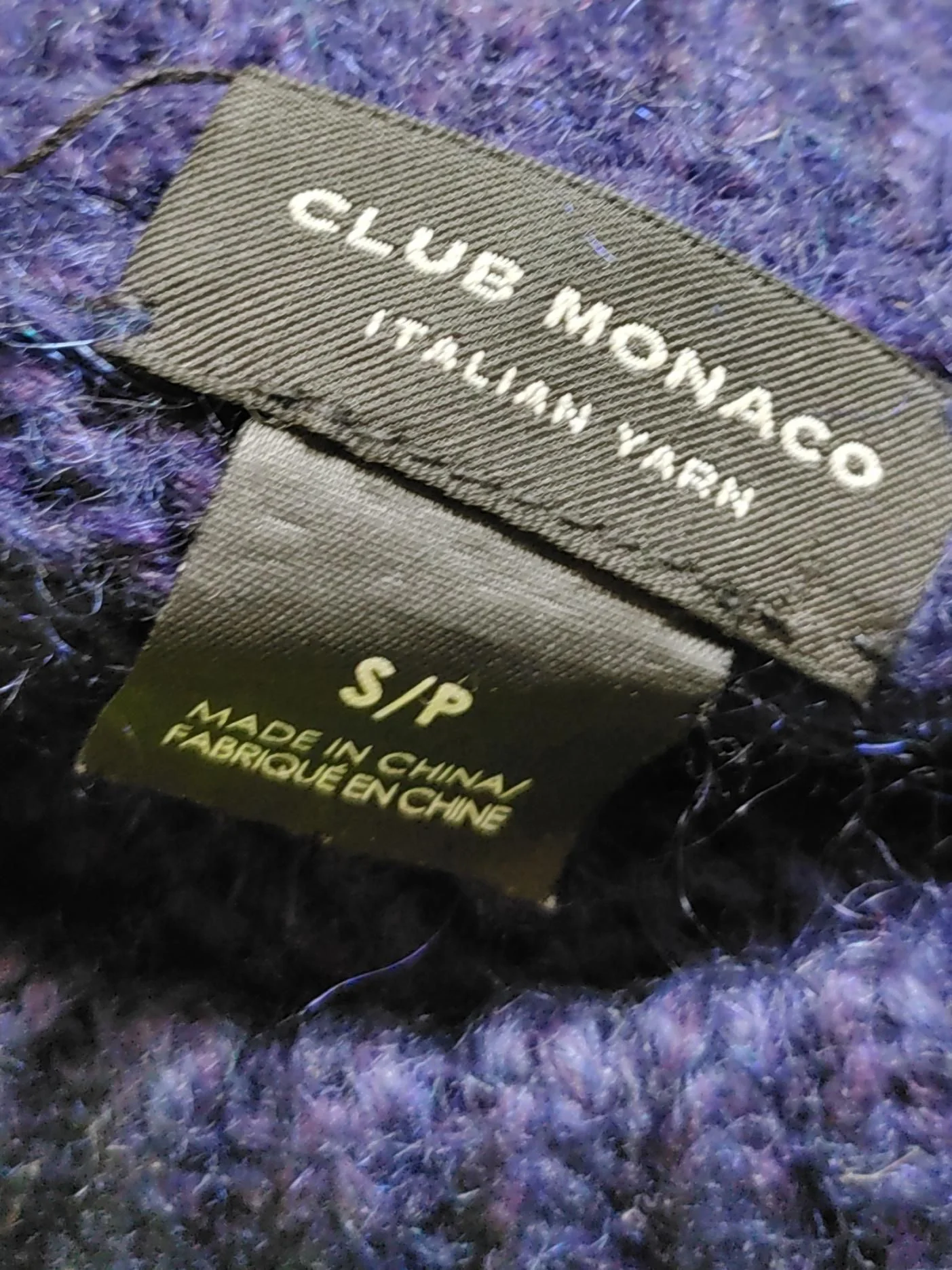 Club Monaco Women's Jumper S Blue Cotton with Mohair, Wool Crew Neck Pullover - Image 7