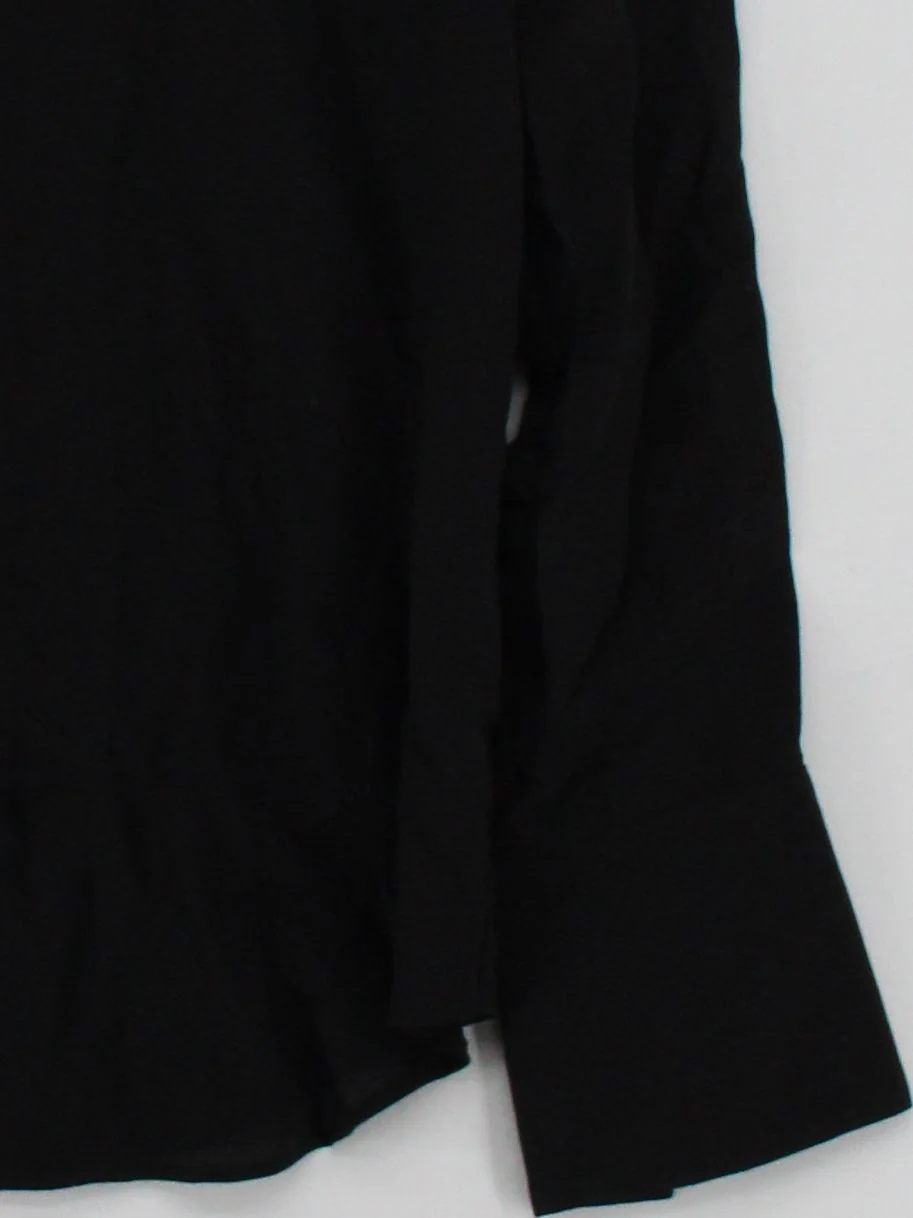 Club Monaco Women's Shirt XS Black 100% Silk Long Sleeve Collared Basic - Image 4