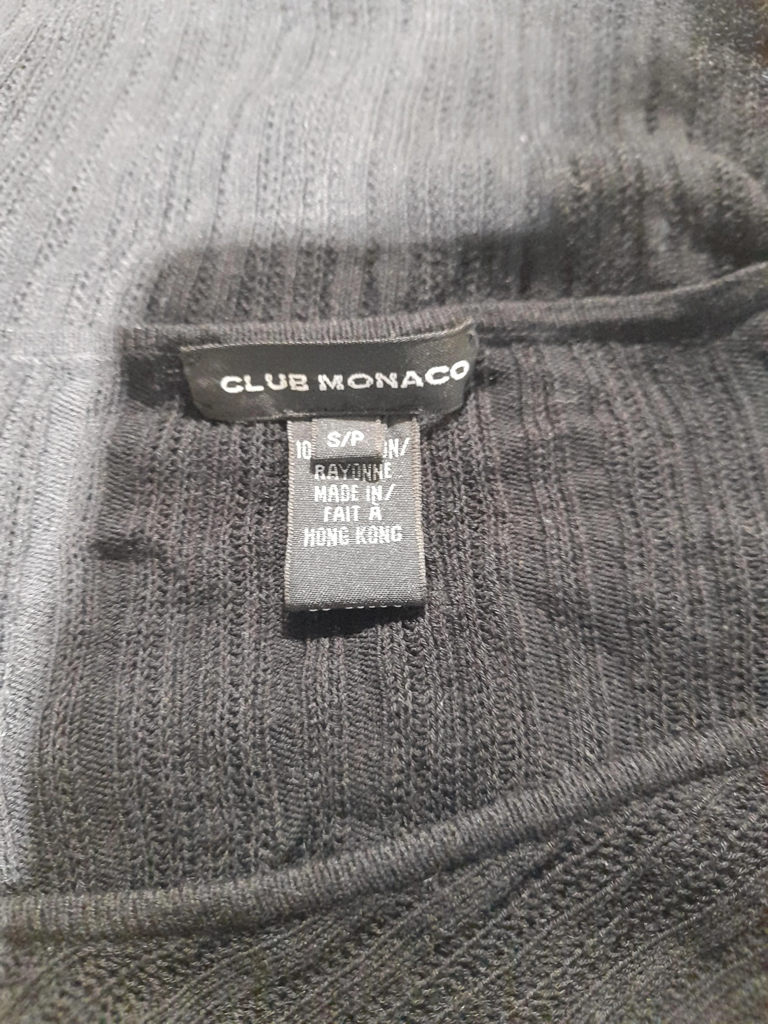 Club Monaco Women's Top S Black 100% Rayon Long Sleeve V-Neck Basic - Image 5