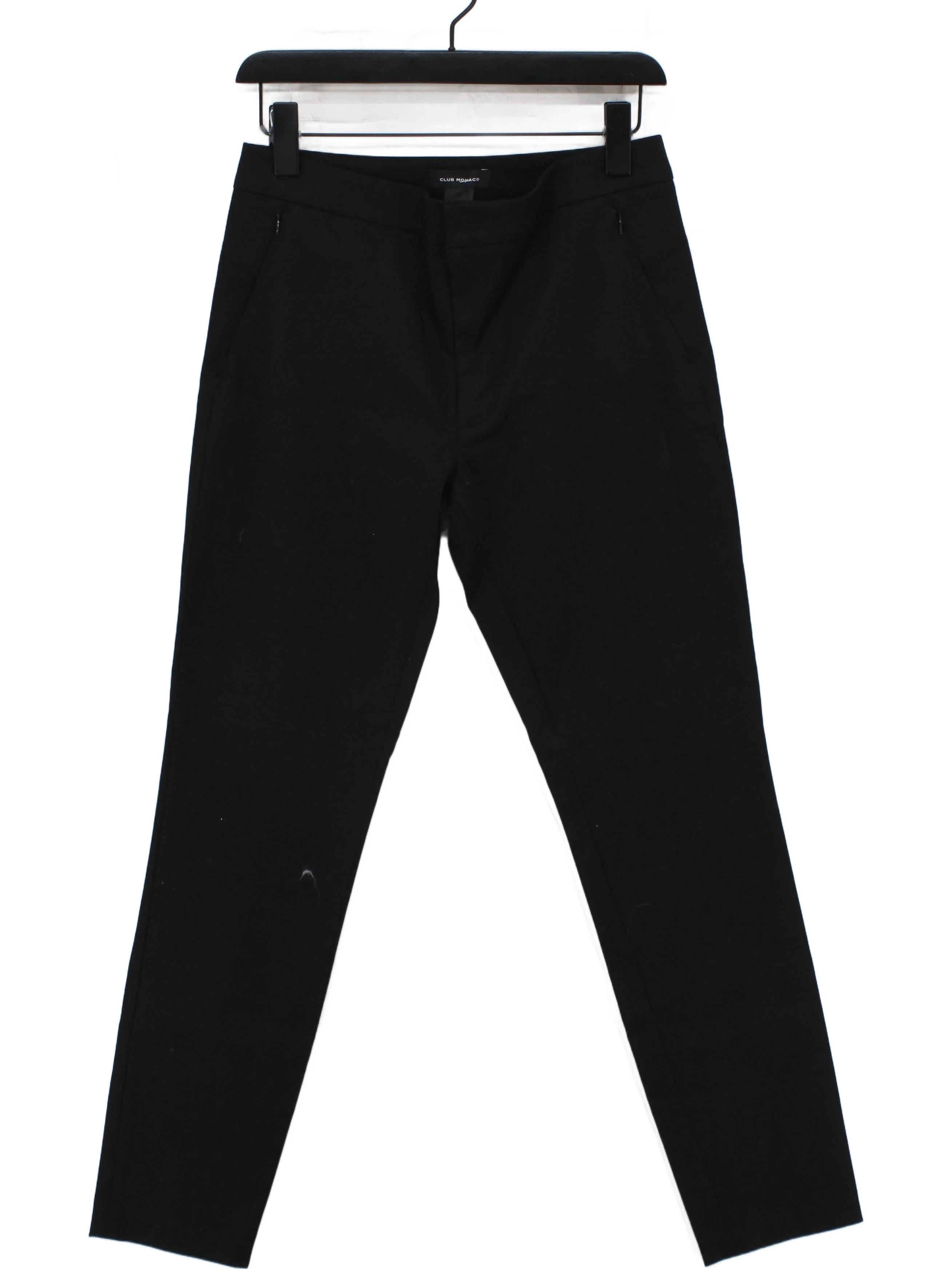 Club Monaco Women's Trousers UK 10 Black Cotton with Viscose, Elastane Chino