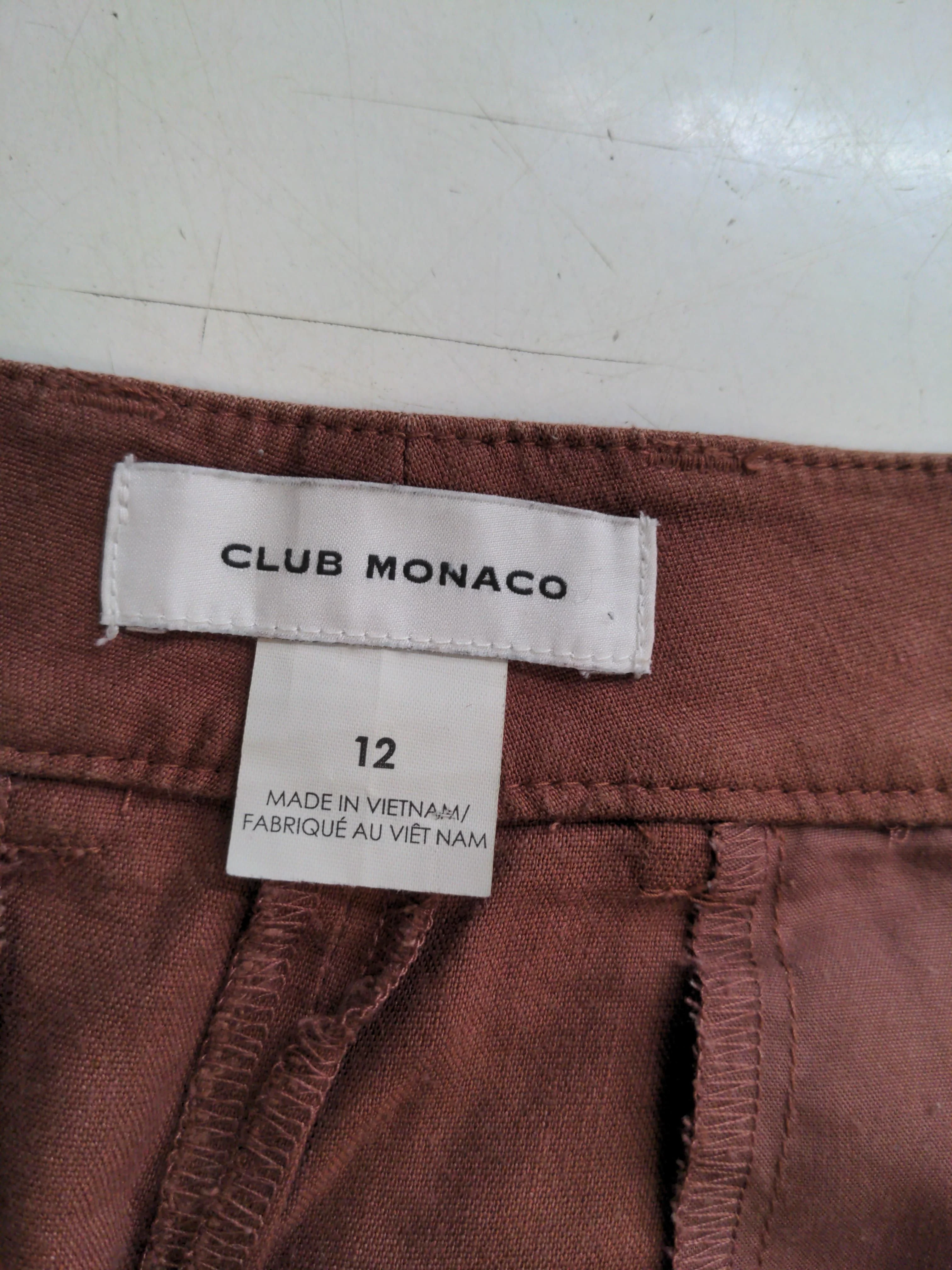 Club Monaco Women's Trousers UK 12 Brown Linen with Viscose, Elastane Chino - Image 5