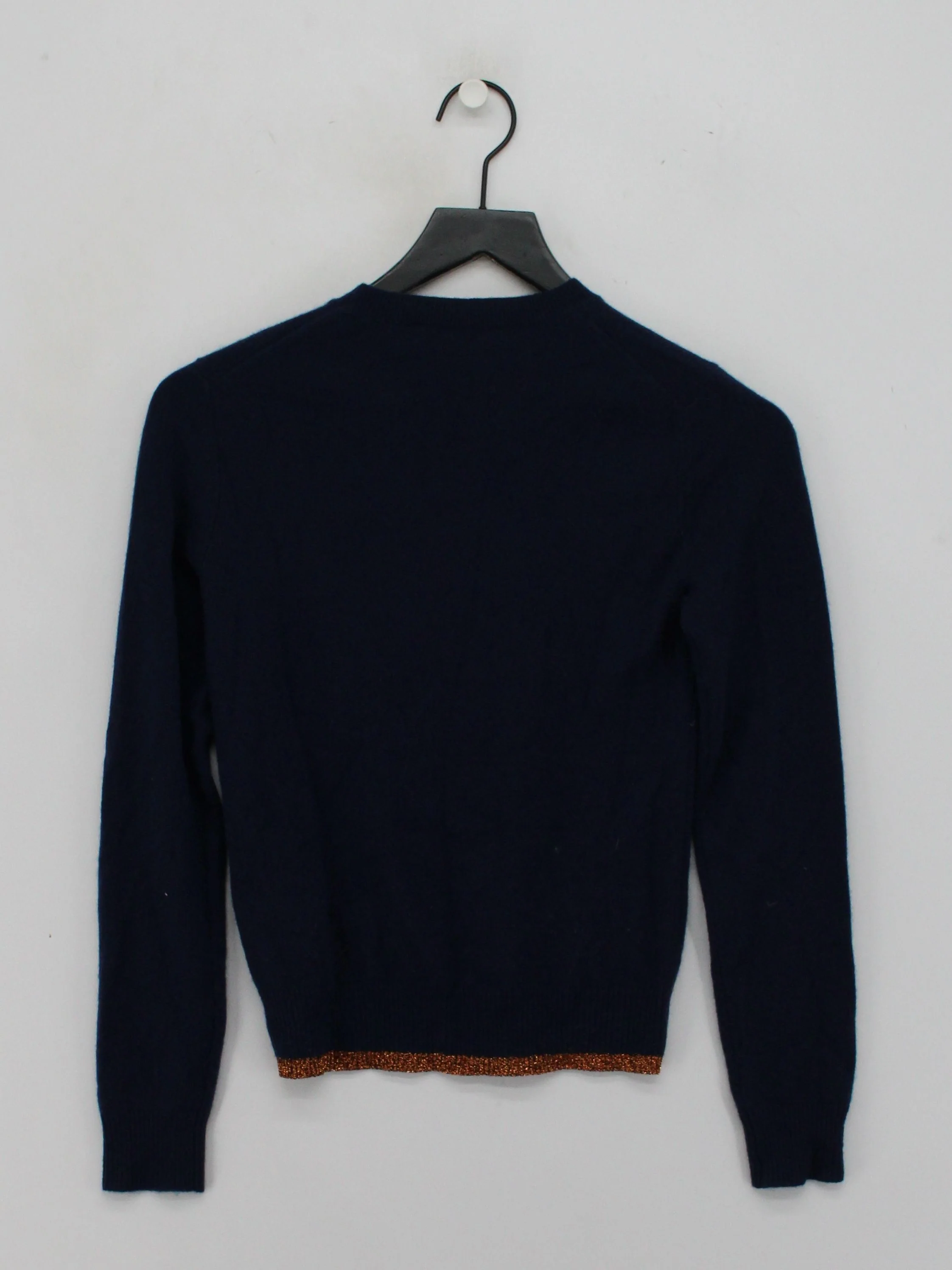Coach Men's Jumper XS Blue 100% Cashmere Crew Neck Pullover - Image 2