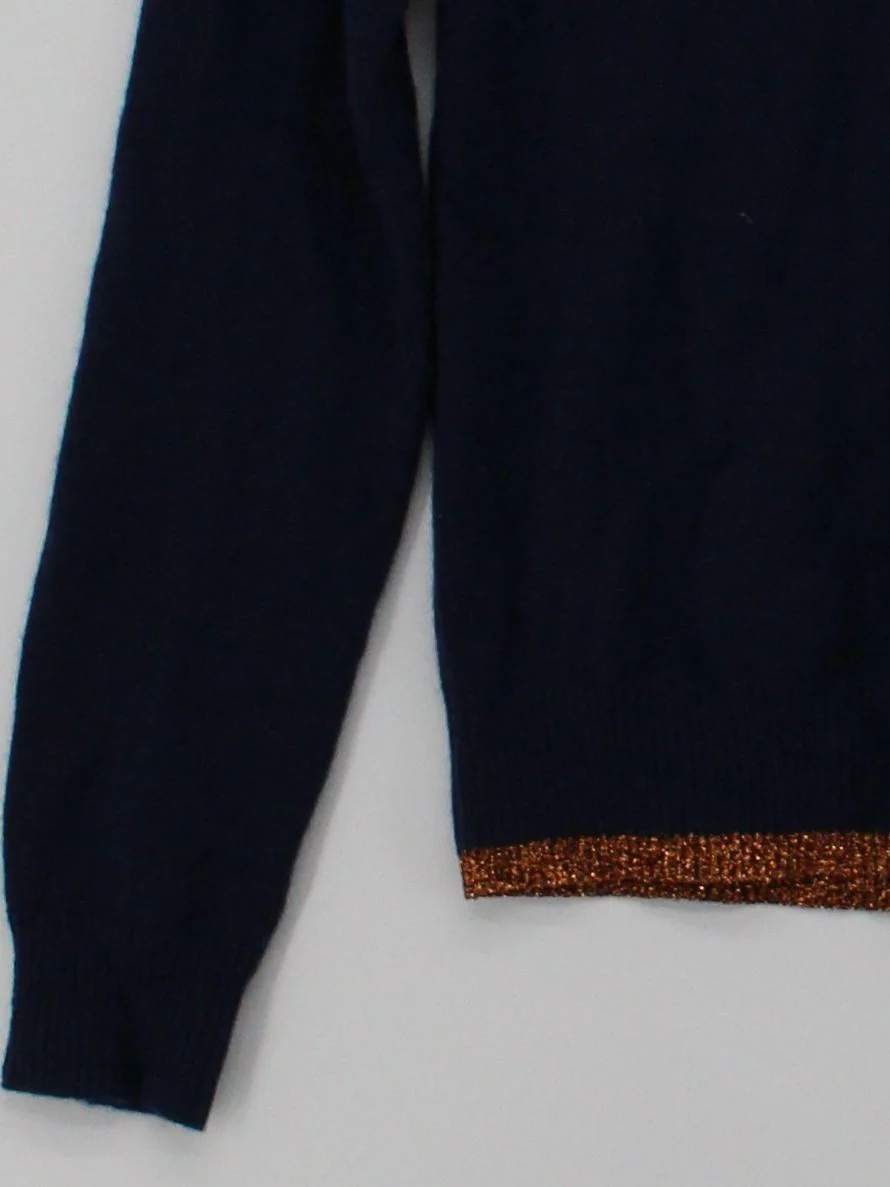 Coach Men's Jumper XS Blue 100% Cashmere Crew Neck Pullover - Image 4