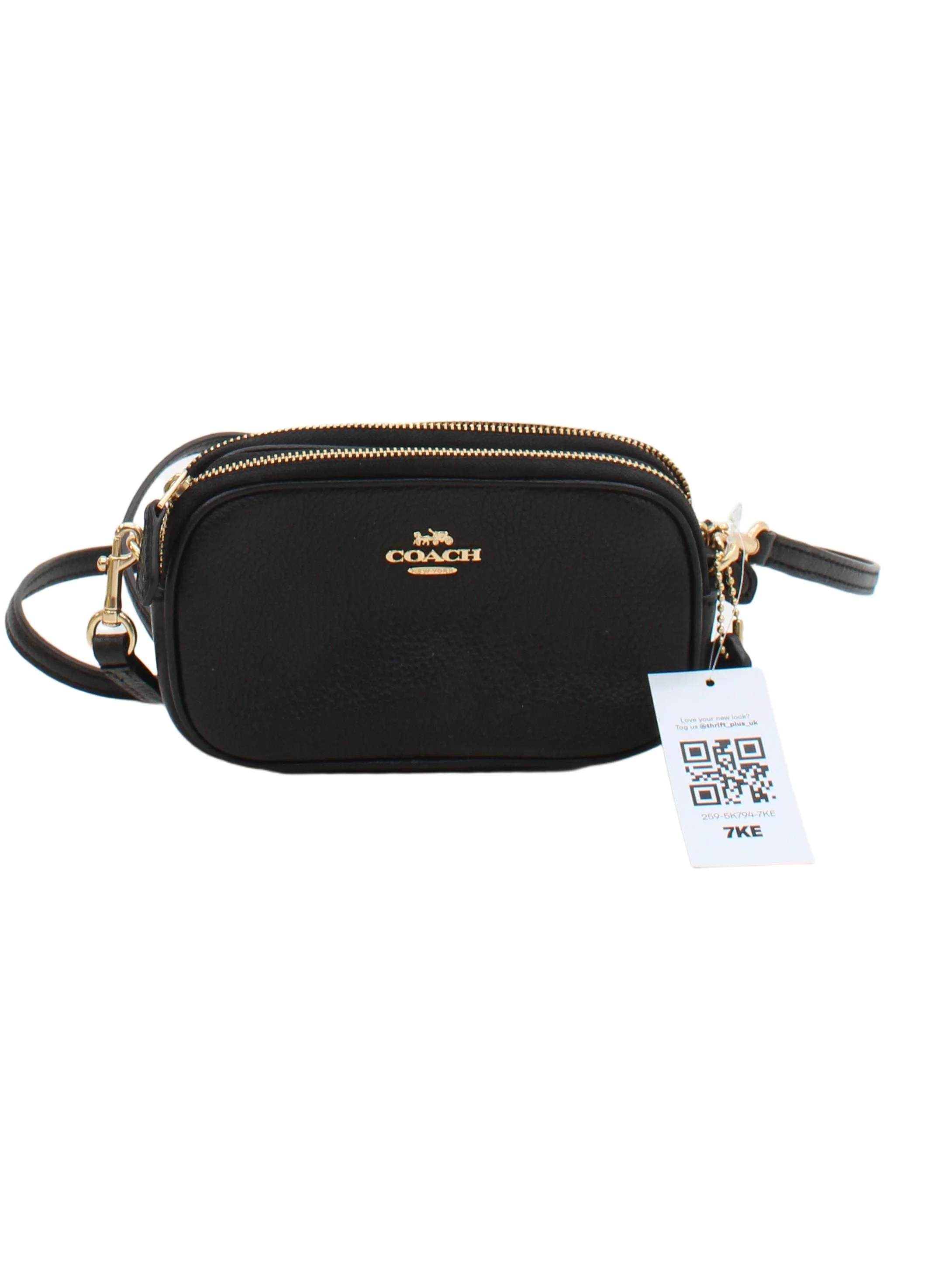 Coach Women's Bag Black 100% Leather Crossbody