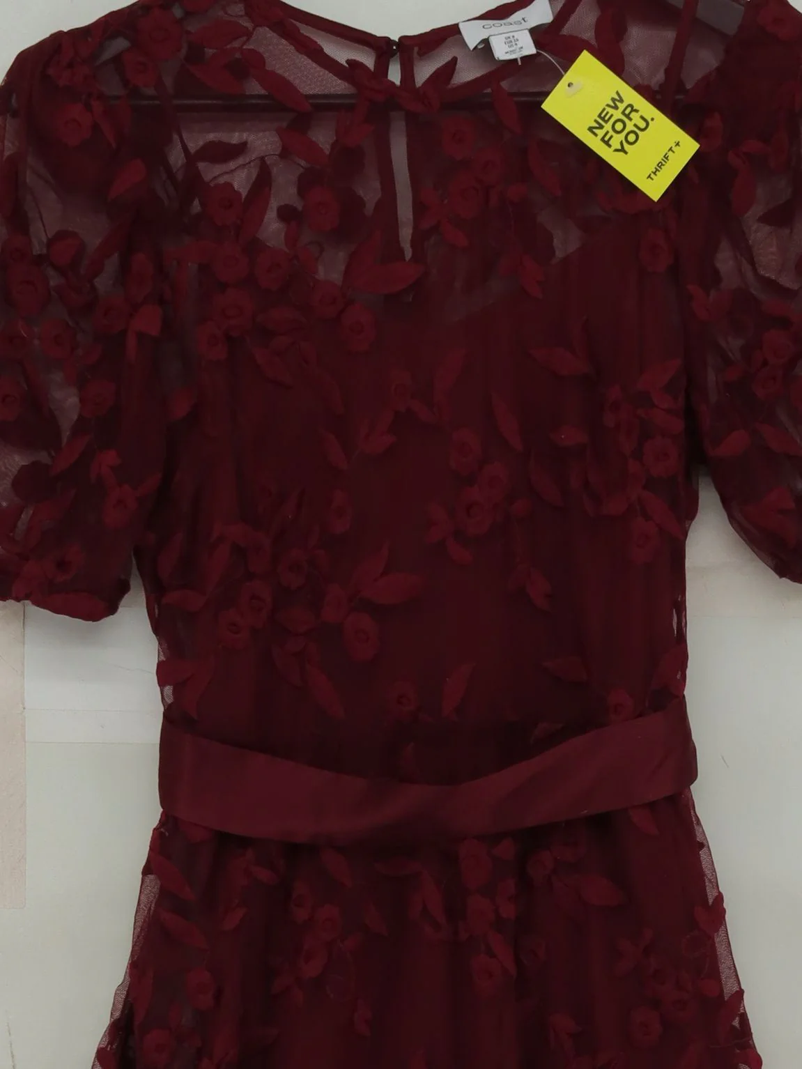 Coast A-Line Midi Dress UK8 in Red - Image 3