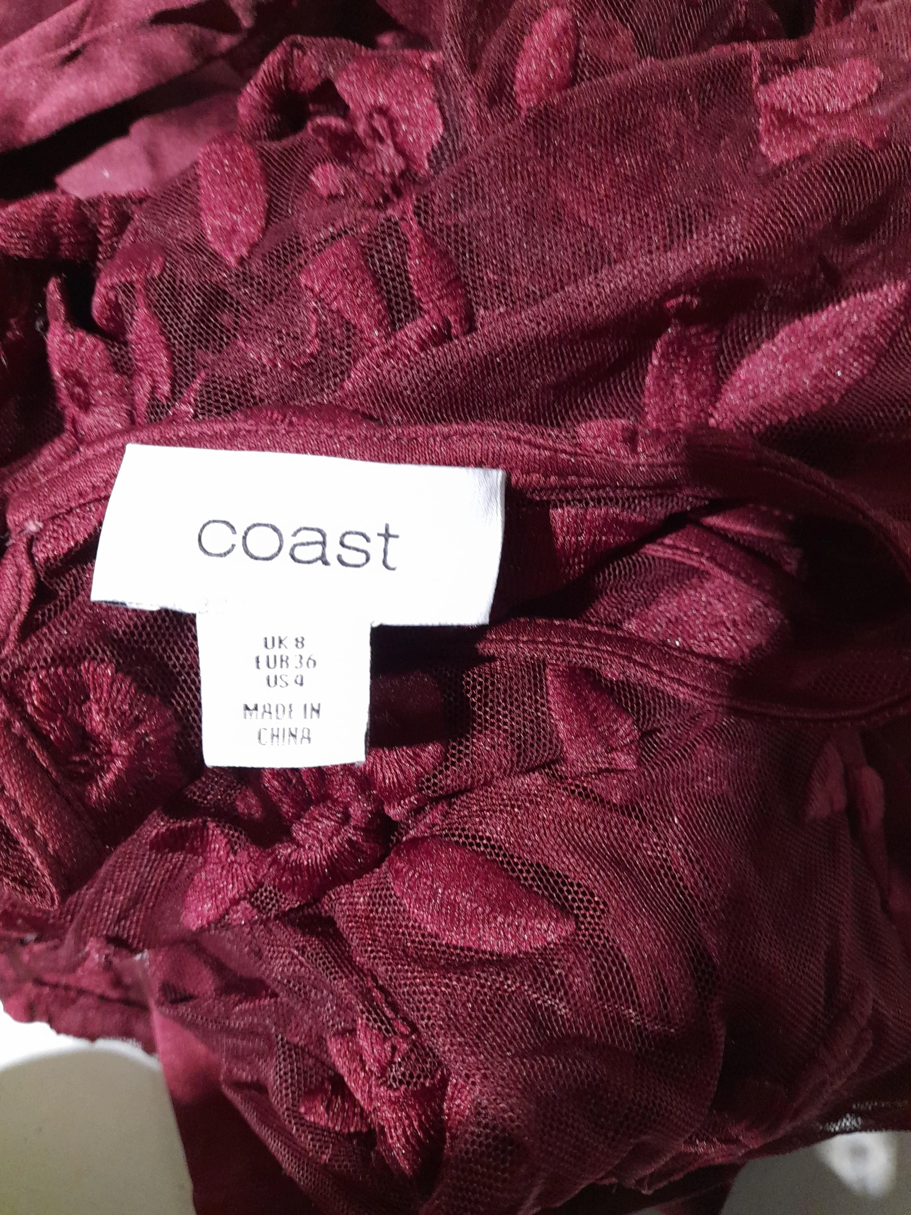 Coast A-Line Midi Dress UK8 in Red - Image 5