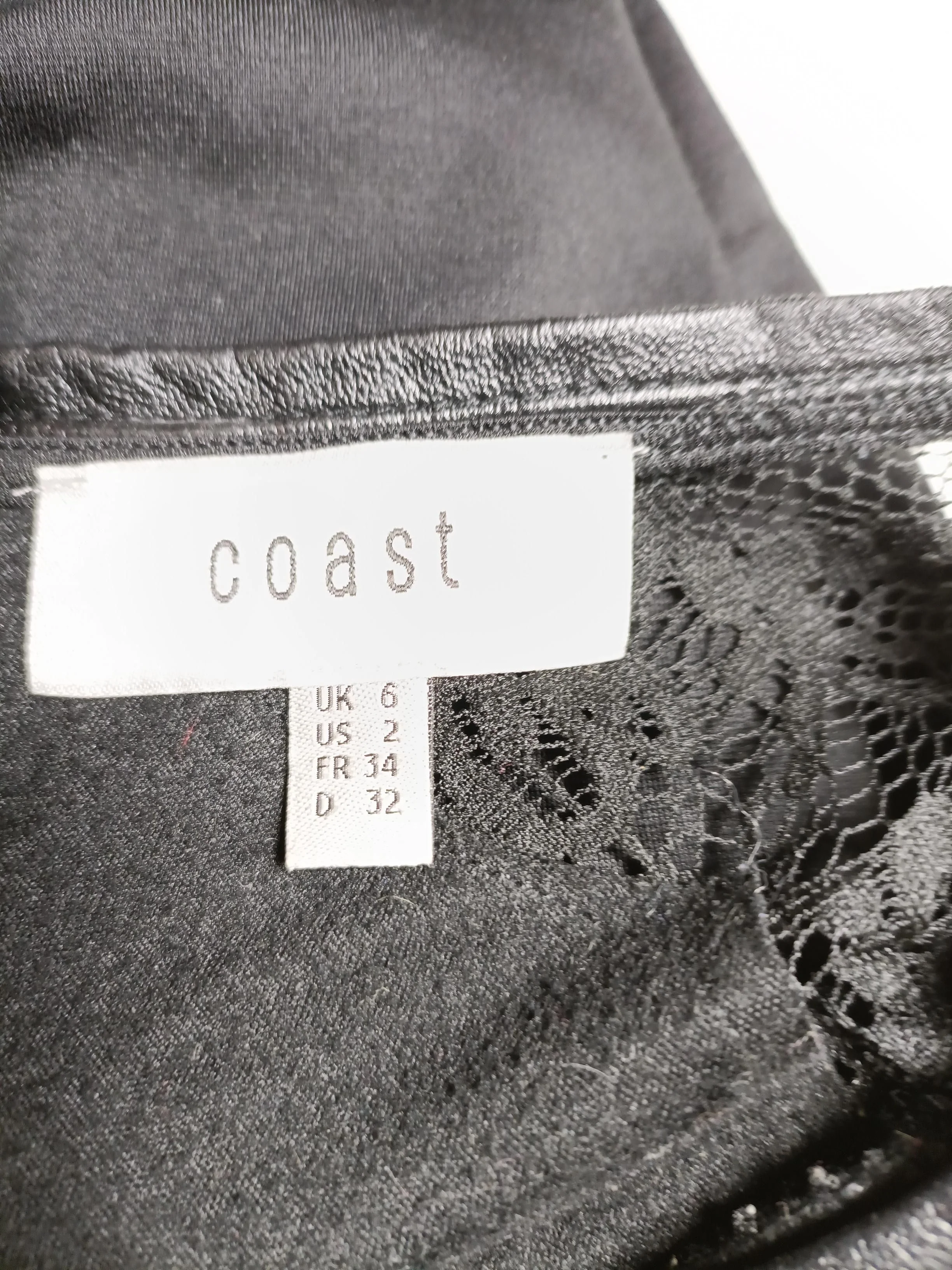 Coast A-Line Mini Dress UK6 in Black - Image 5