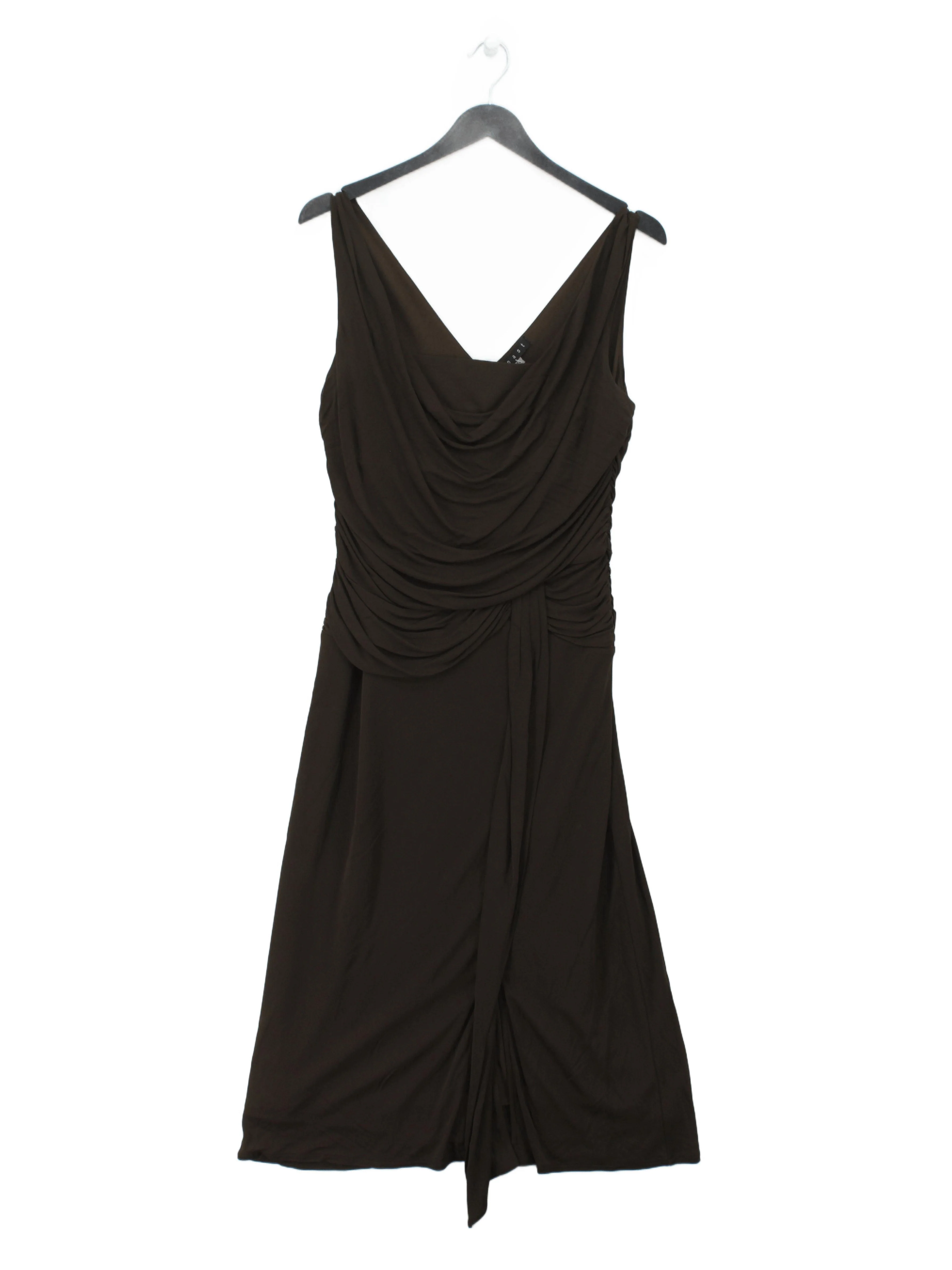 Coast Bodycon Midi Dress UK14 in Brown